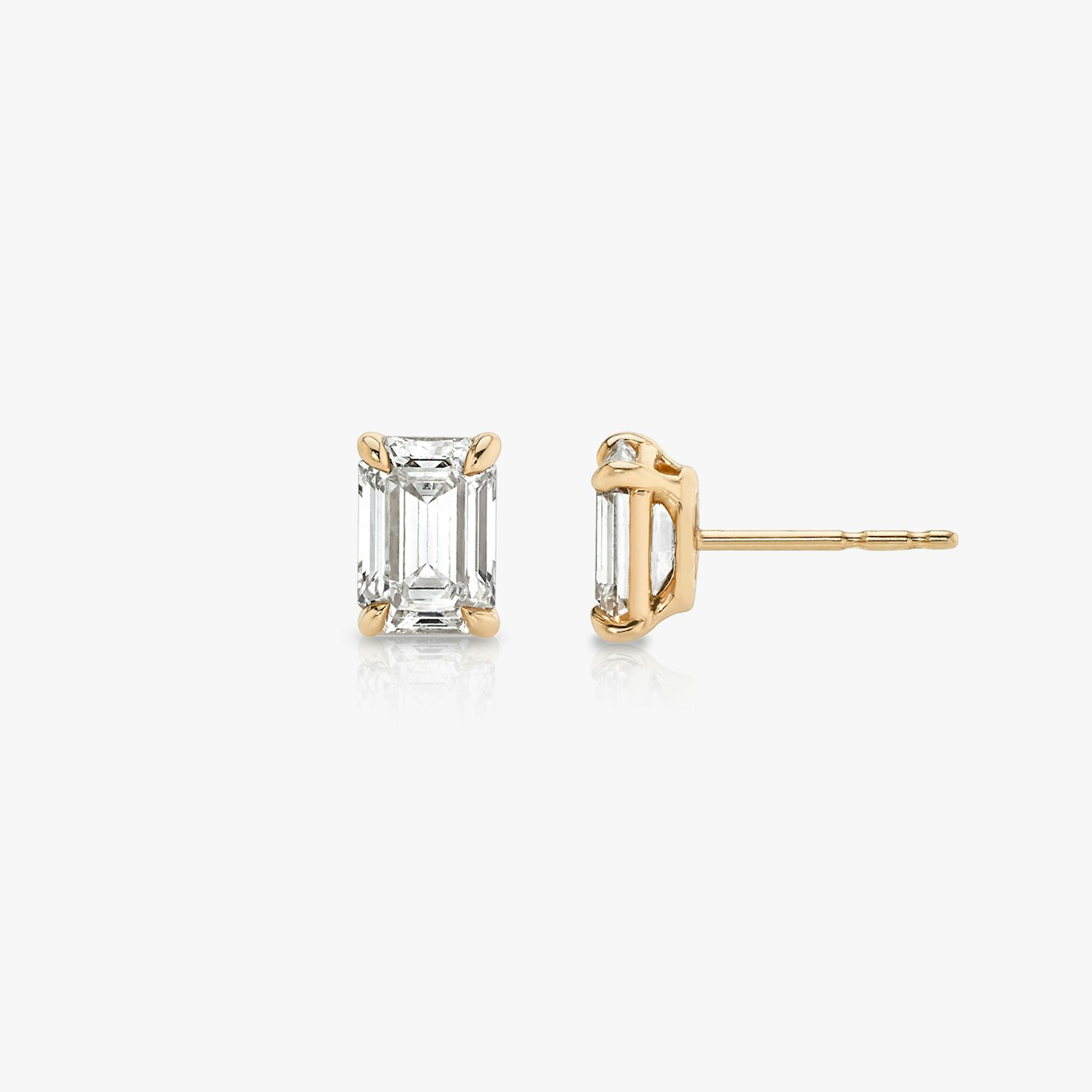 VRAI Solitaire Stud | Emerald | 14k | Rose Gold | diamondColor: near-colorless | caratWeight: 1.0ct