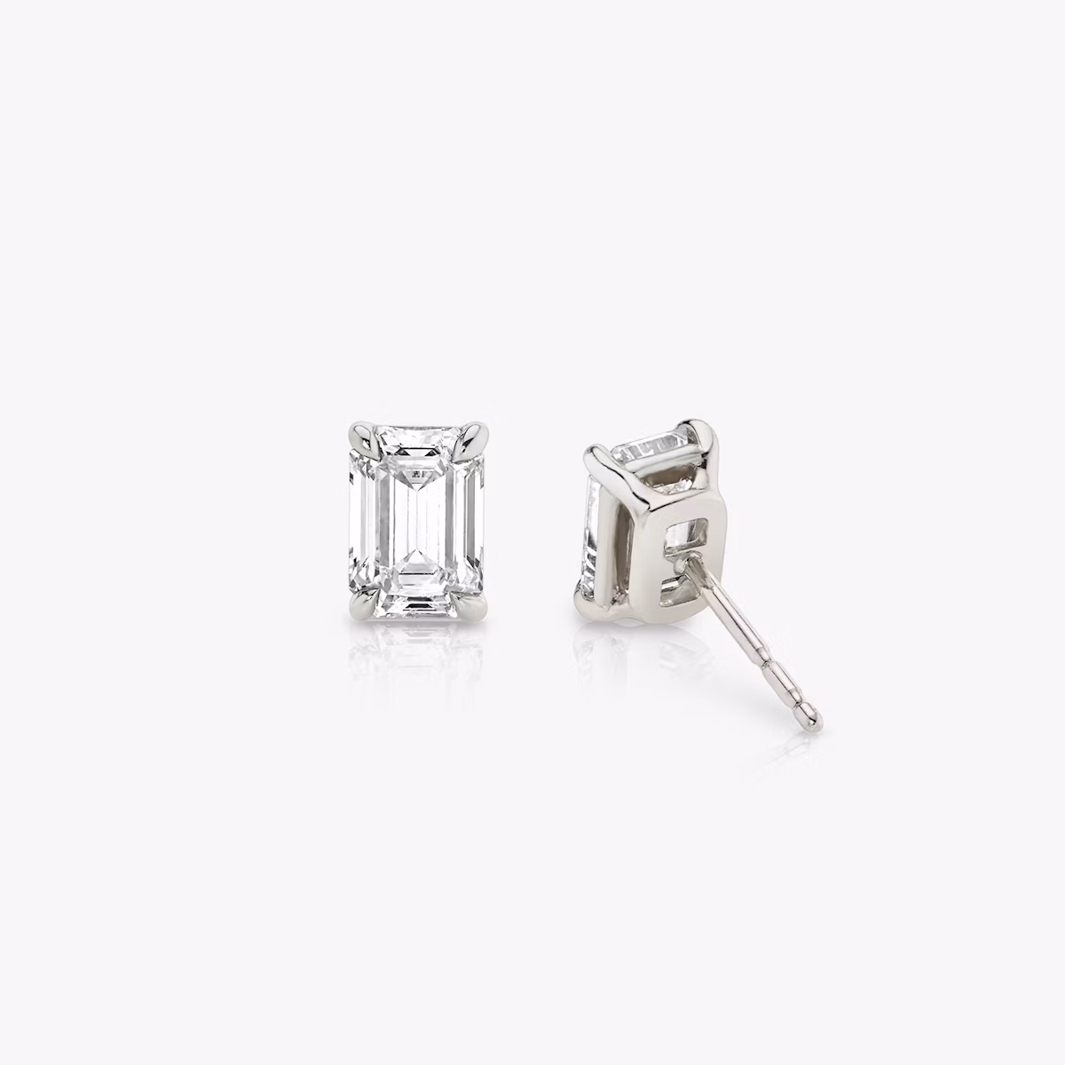Pendiente Solitario VRAI | Esmeralda | 14k | Oro blanco | caratWeight: other