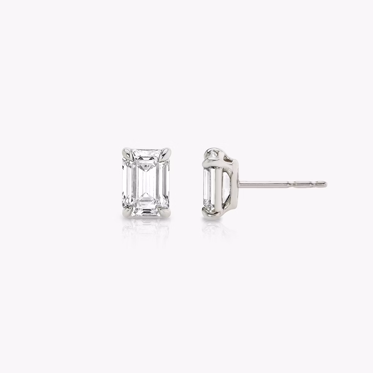 Pendiente Solitario VRAI | Esmeralda | 14k | Oro blanco | caratWeight: other