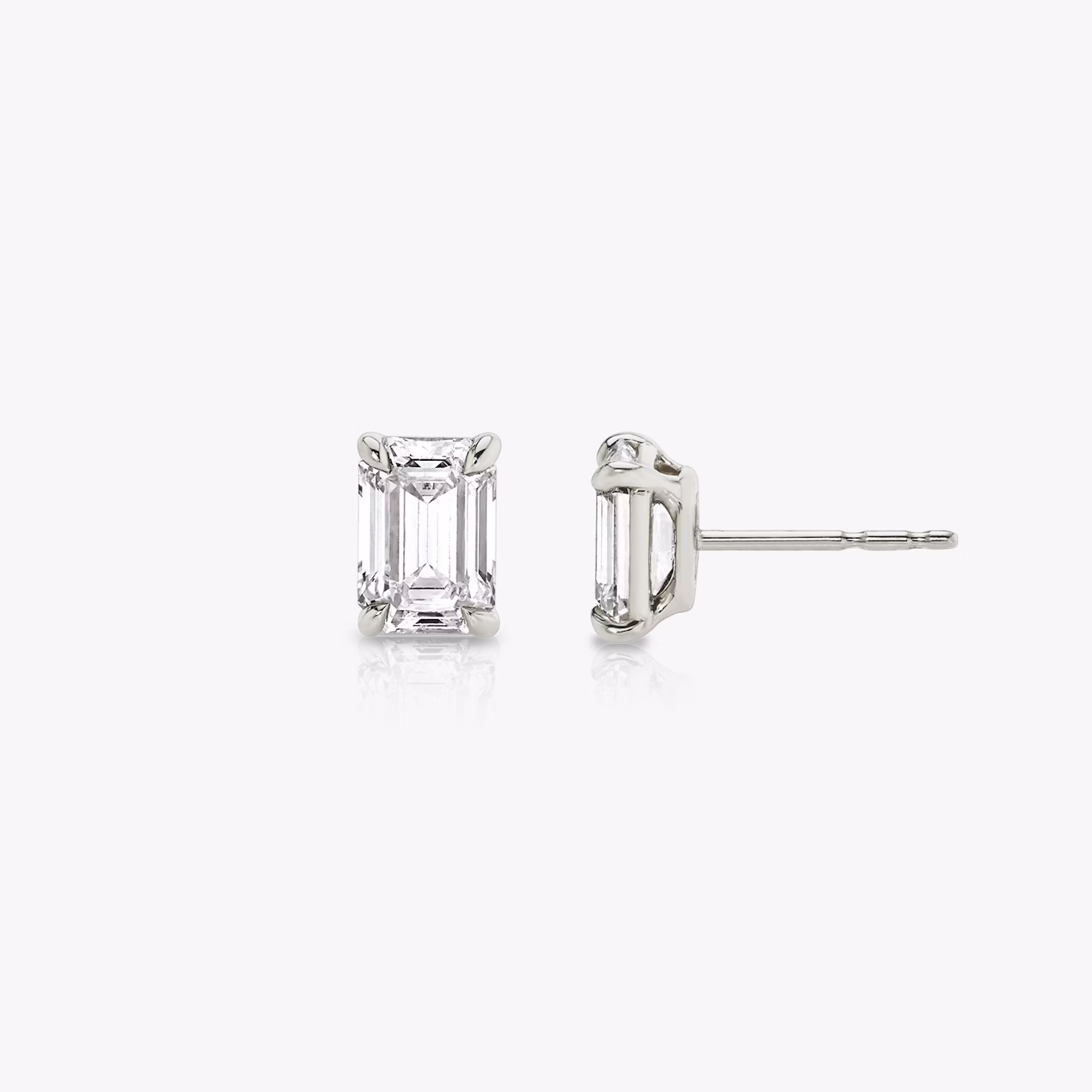 VRAI Solitaire Stud | Emerald | 14k | White Gold | diamondColor: near-colorless | caratWeight: 0.50ct