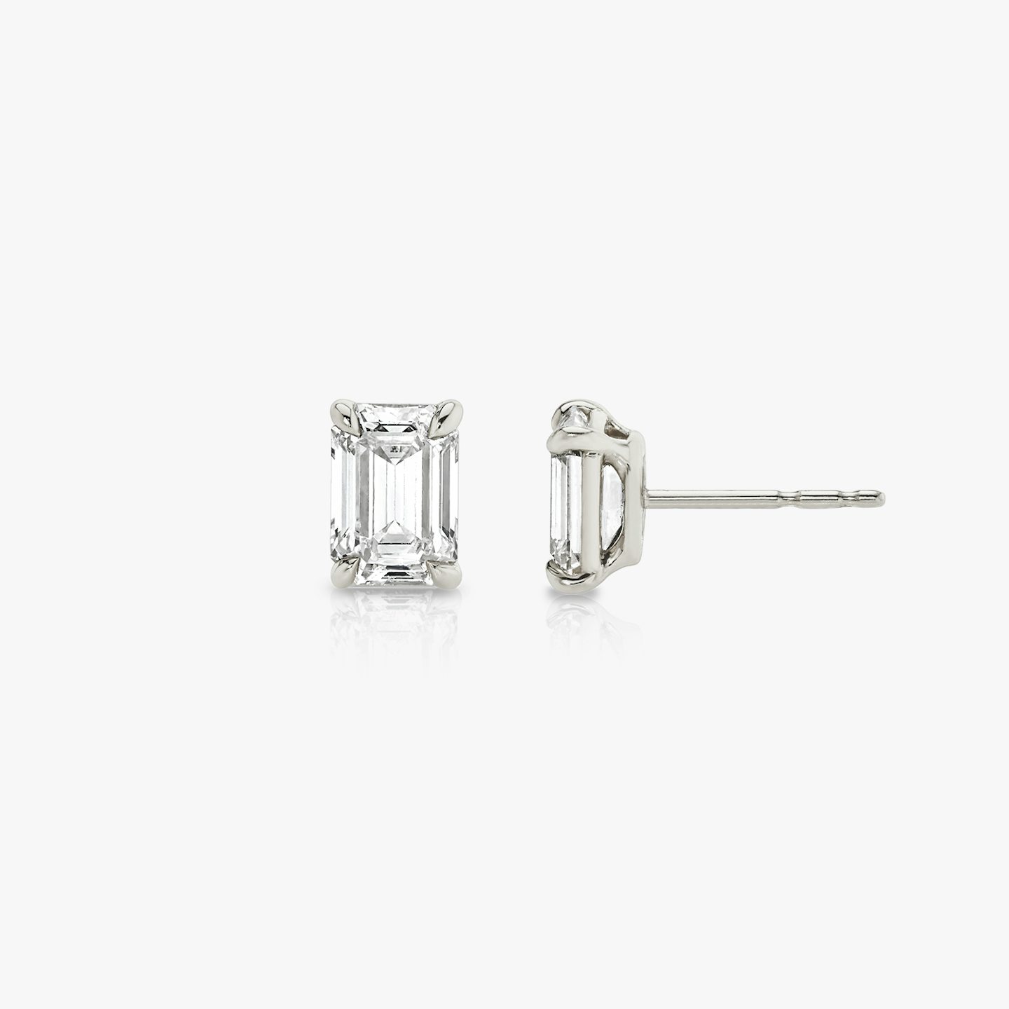 VRAI Solitär Ohrstecker | Emerald | 14k | Weißgold | diamondColor: near-colorless | caratWeight: 0.50ct