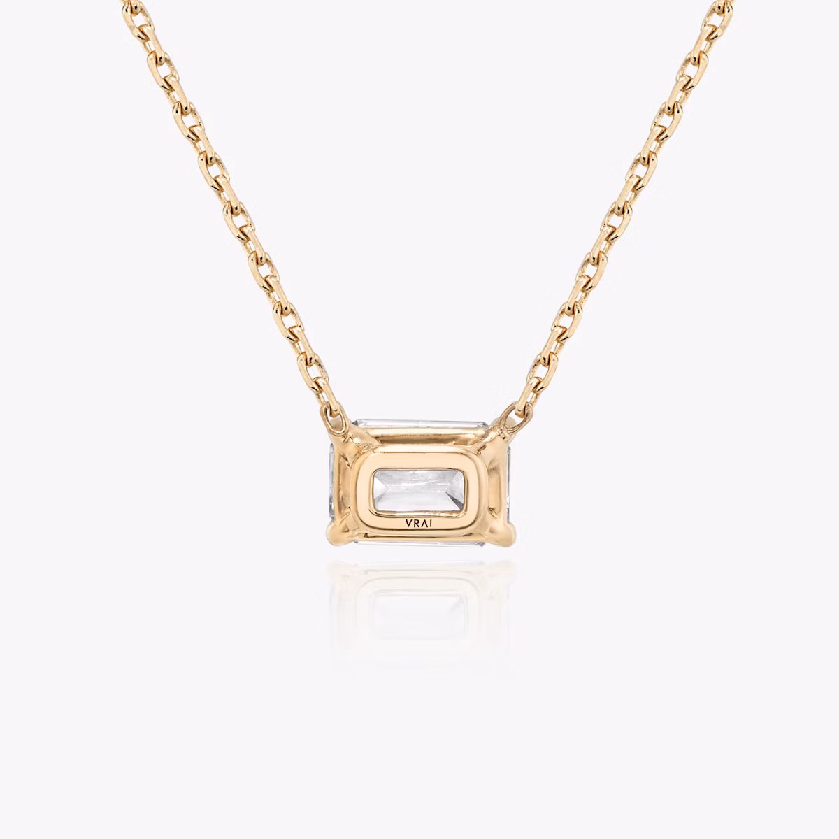 VRAI Solitaire Necklace | Emerald | 14k | Rose Gold | diamondColor: near-colorless | caratWeight: 1.0ct