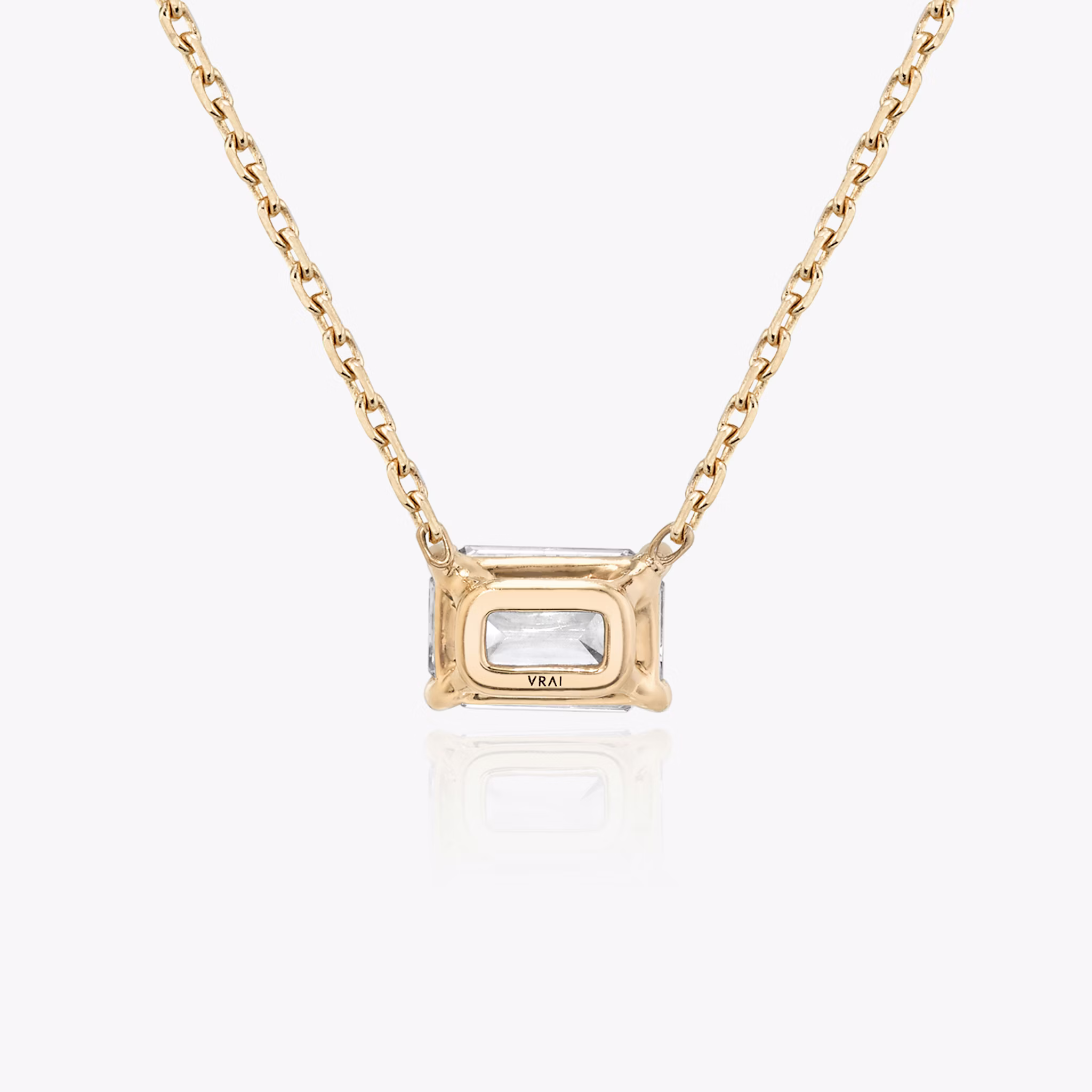 VRAI Solitaire Necklace | Emerald | 14k | Rose Gold | caratWeight: other