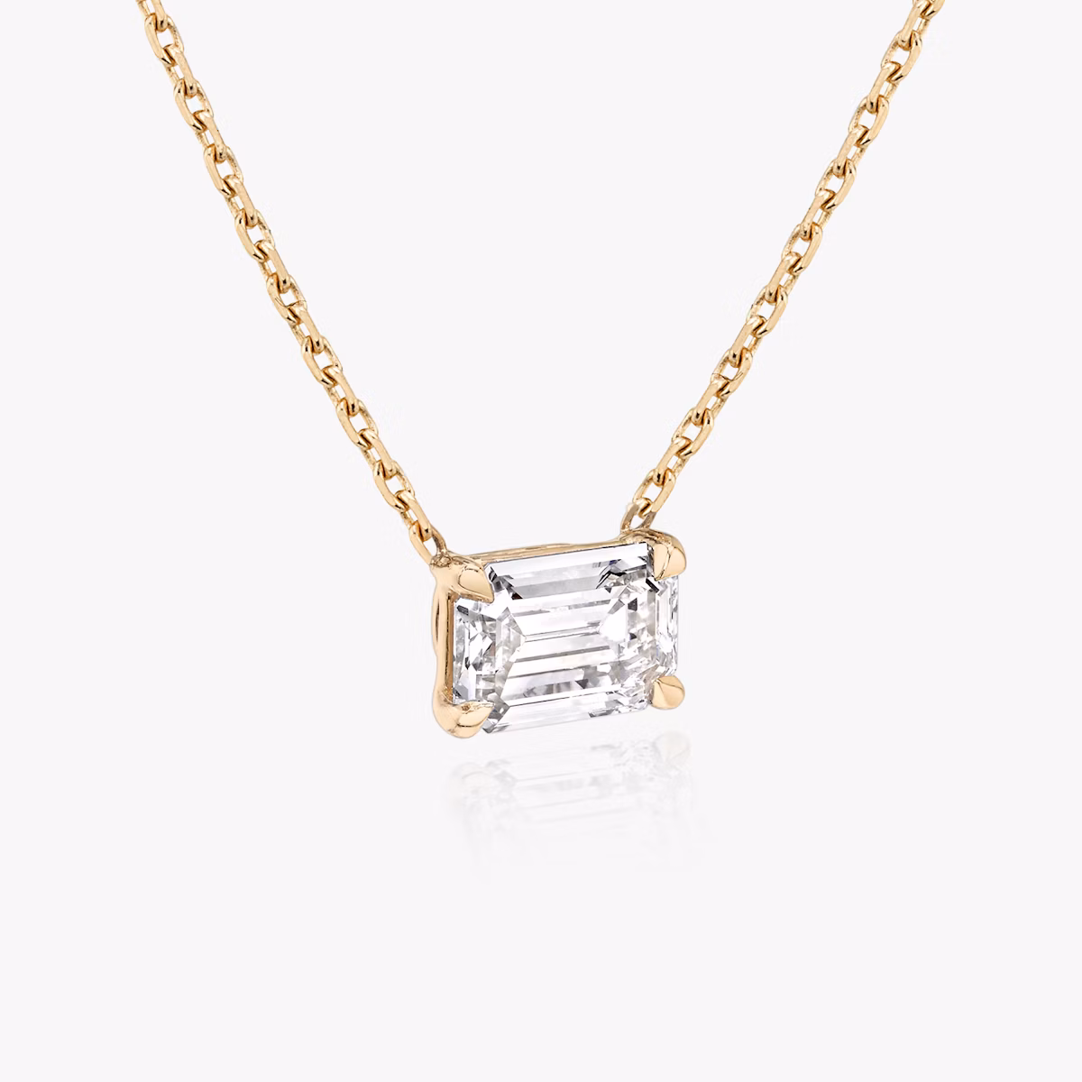 VRAI Solitaire Necklace | Emerald | 14k | Rose Gold | diamondColor: near-colorless | caratWeight: 1.0ct