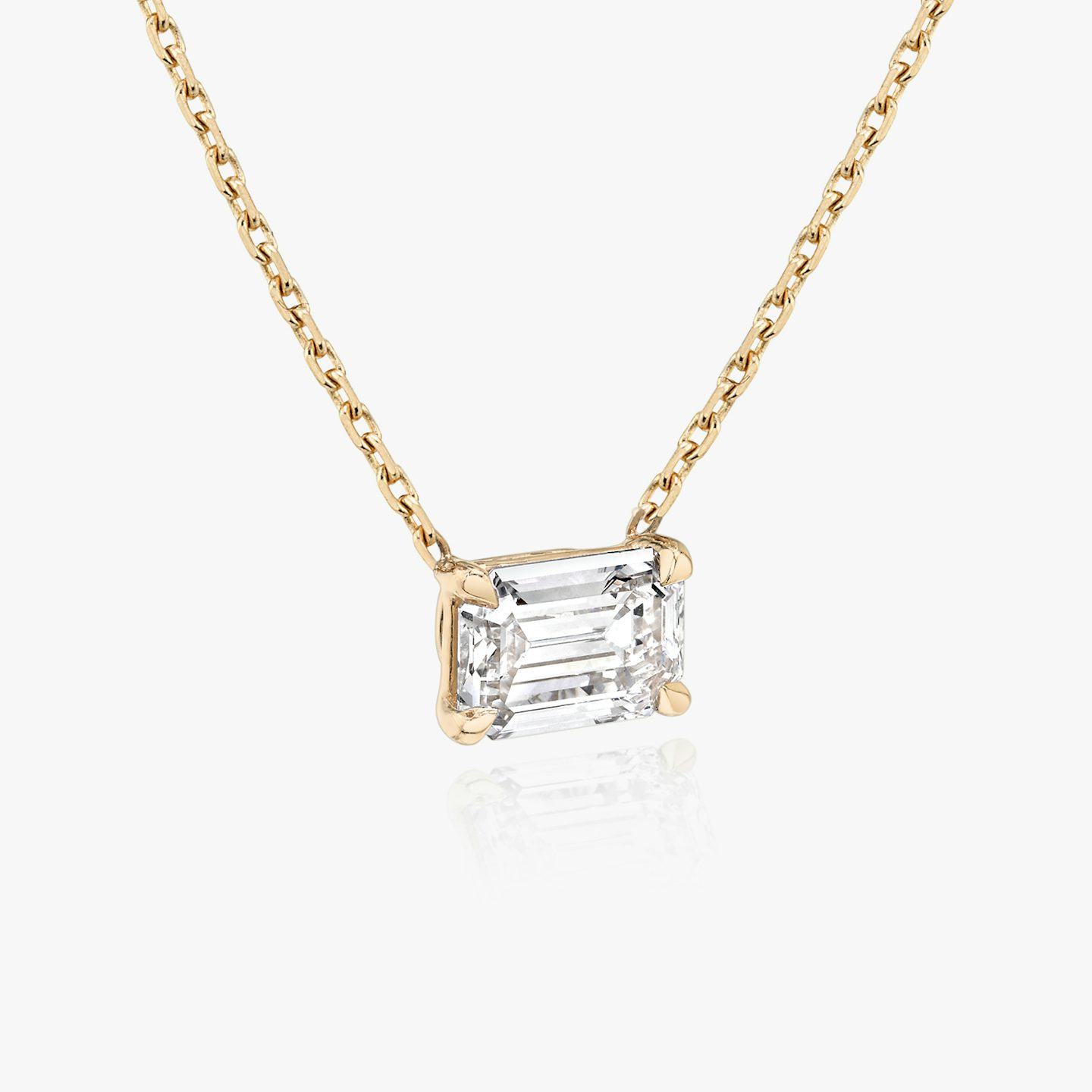 VRAI Solitaire Necklace | Emerald | 14k | Rose Gold | diamondColor: near-colorless | caratWeight: 0.25ct