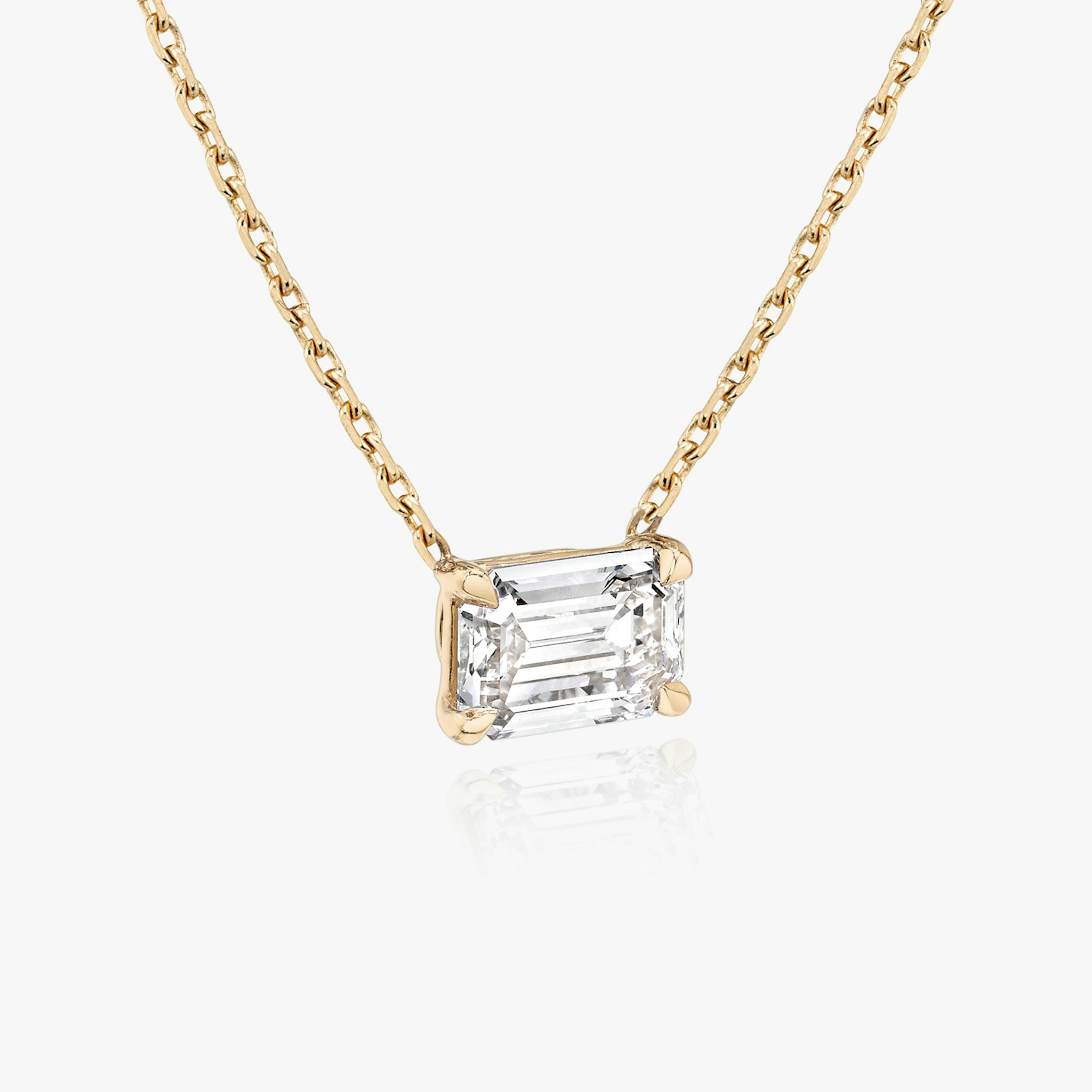 VRAI Solitaire Necklace | Emerald | 14k | Rose Gold | caratWeight: other