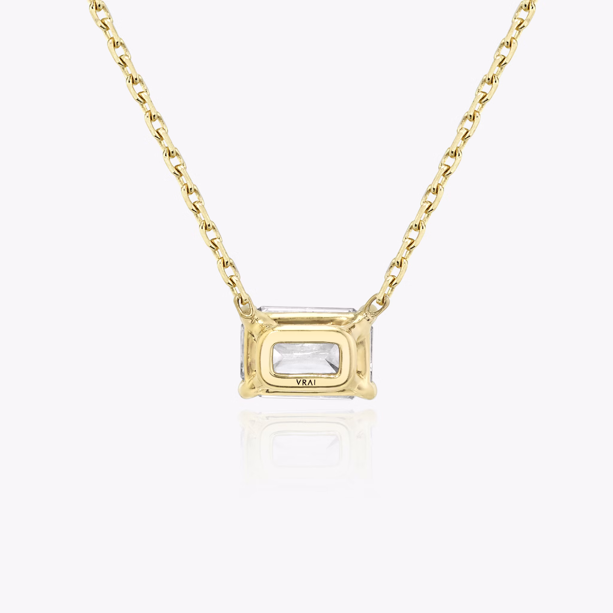 VRAI Solitaire Necklace | Emerald | 14k | Yellow Gold | diamondColor: near-colorless | caratWeight: 0.25ct