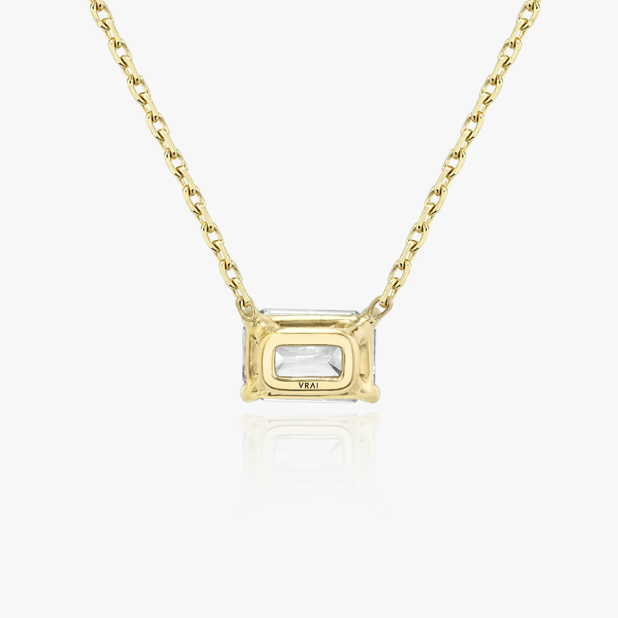 VRAI Solitaire Necklace | Emerald | 14k | Yellow Gold | diamondColor: near-colorless | caratWeight: 0.25ct