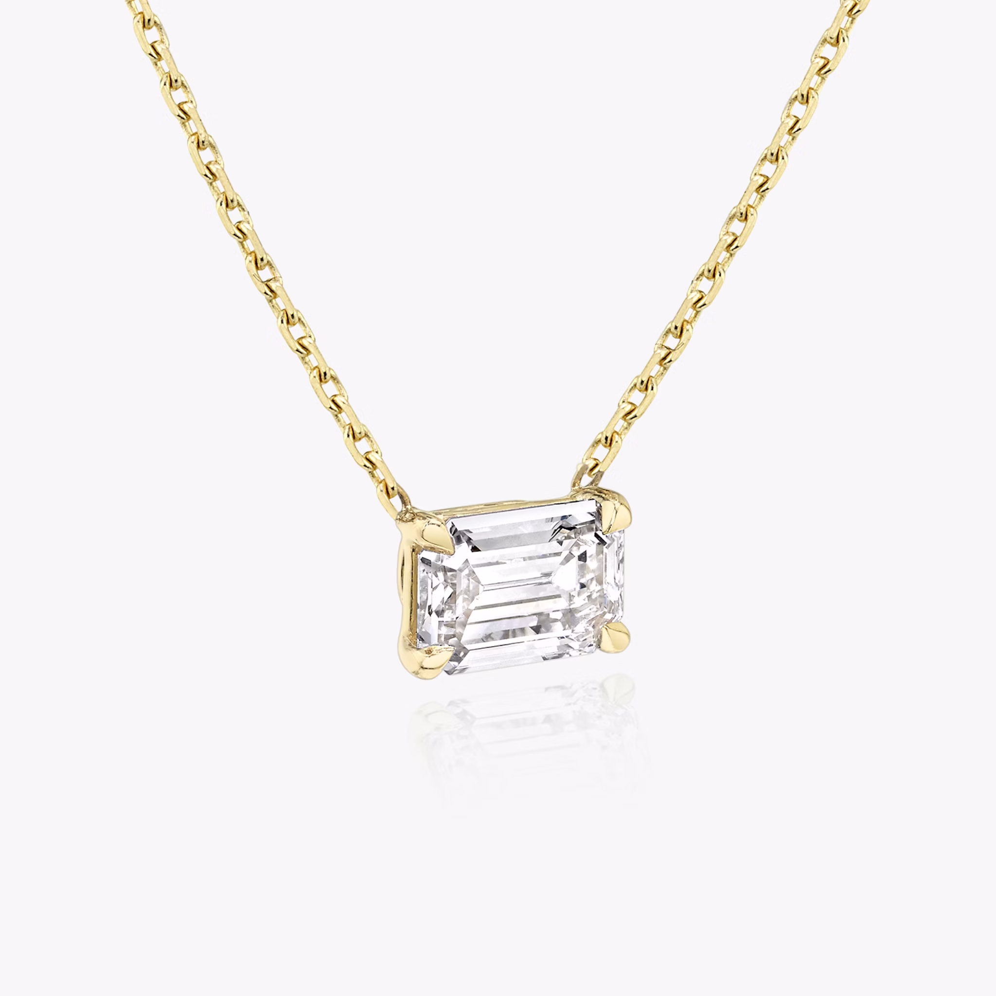 VRAI Solitaire Necklace | Emerald | 14k | Yellow Gold | diamondColor: near-colorless | caratWeight: 0.25ct