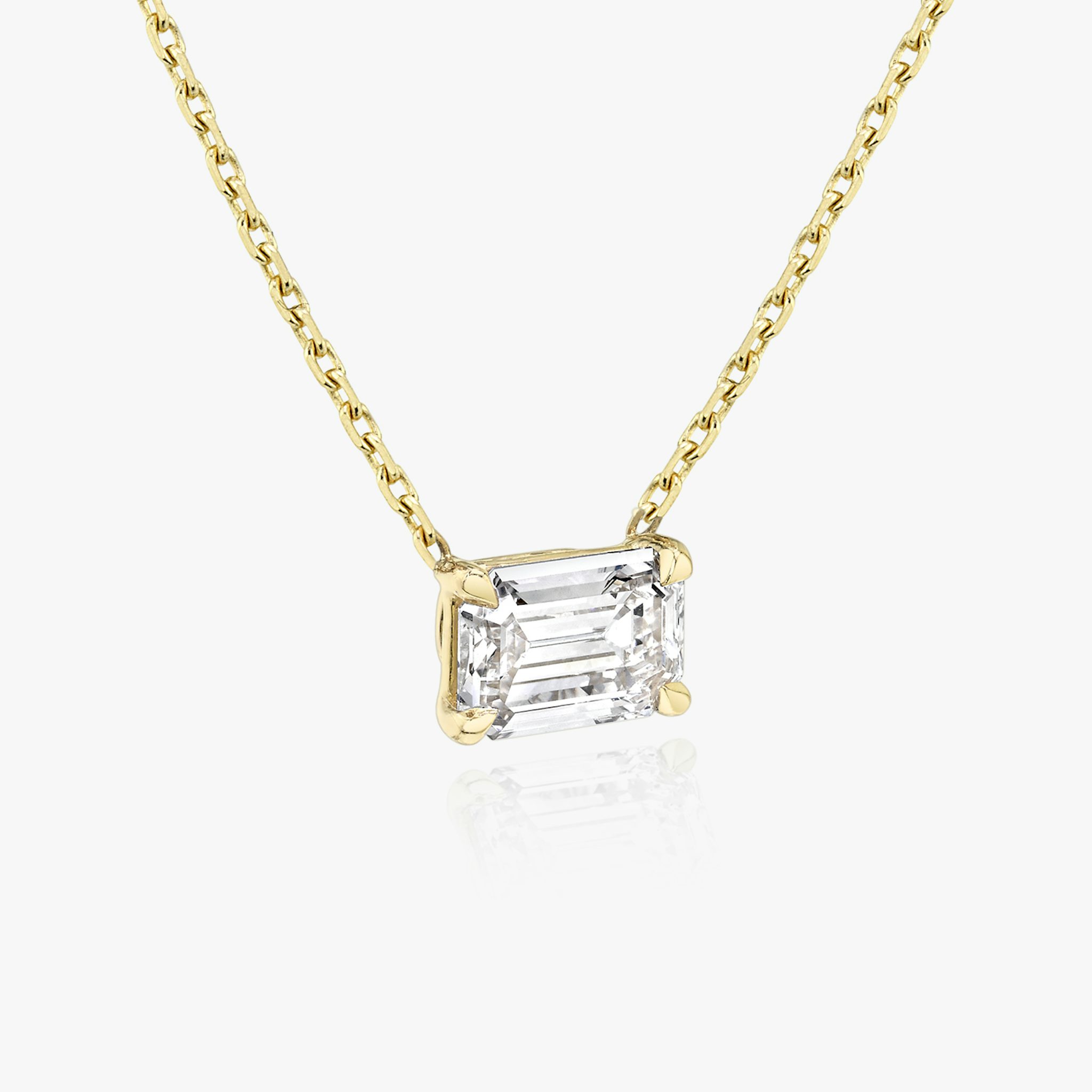 VRAI Solitaire Necklace | Emerald | 14k | Yellow Gold | diamondColor: near-colorless | caratWeight: 0.25ct