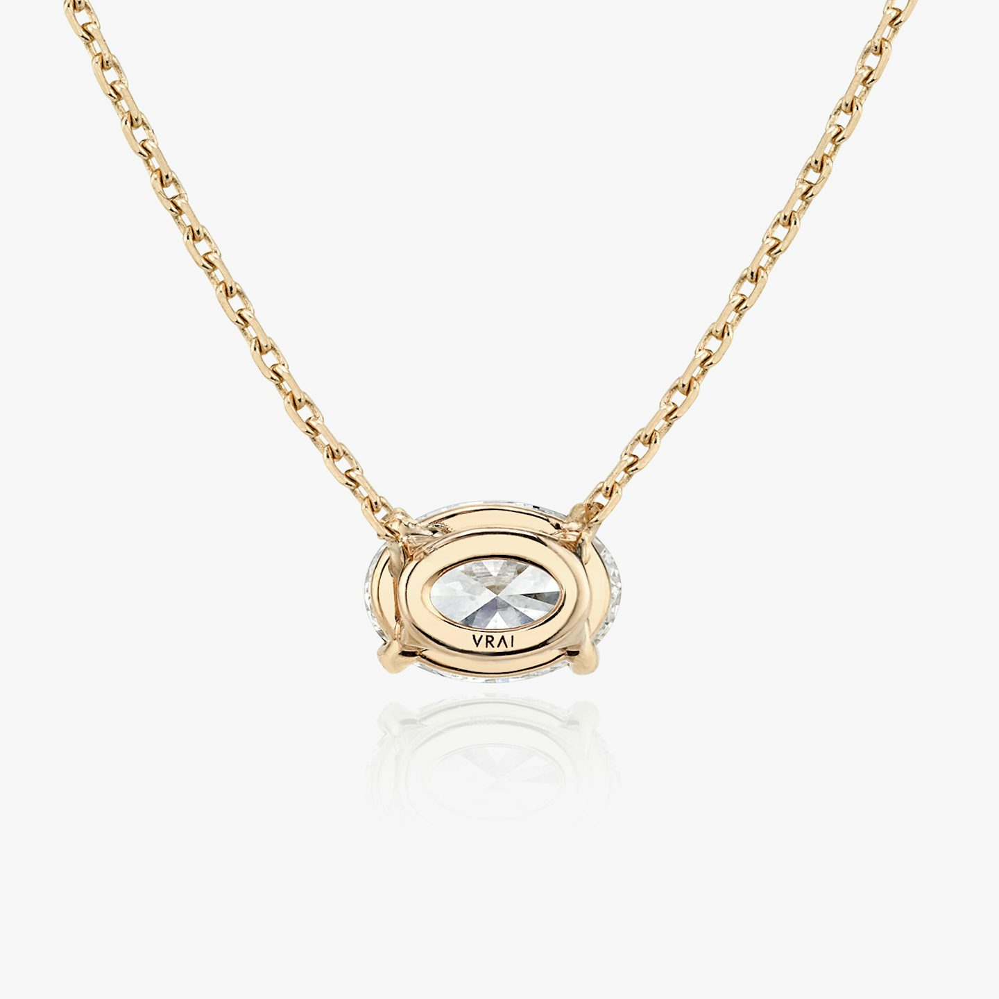 Collier Solitaire VRAI | Ovale | 14k | Or rose | caratWeight: other