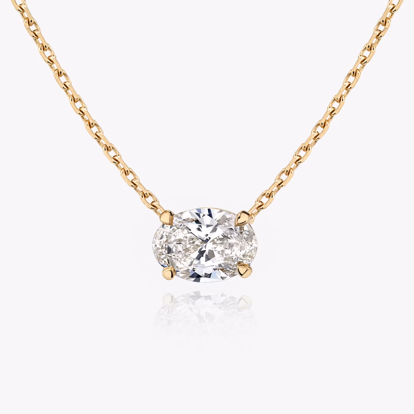 VRAI Solitaire Necklace Oval | Rose Gold