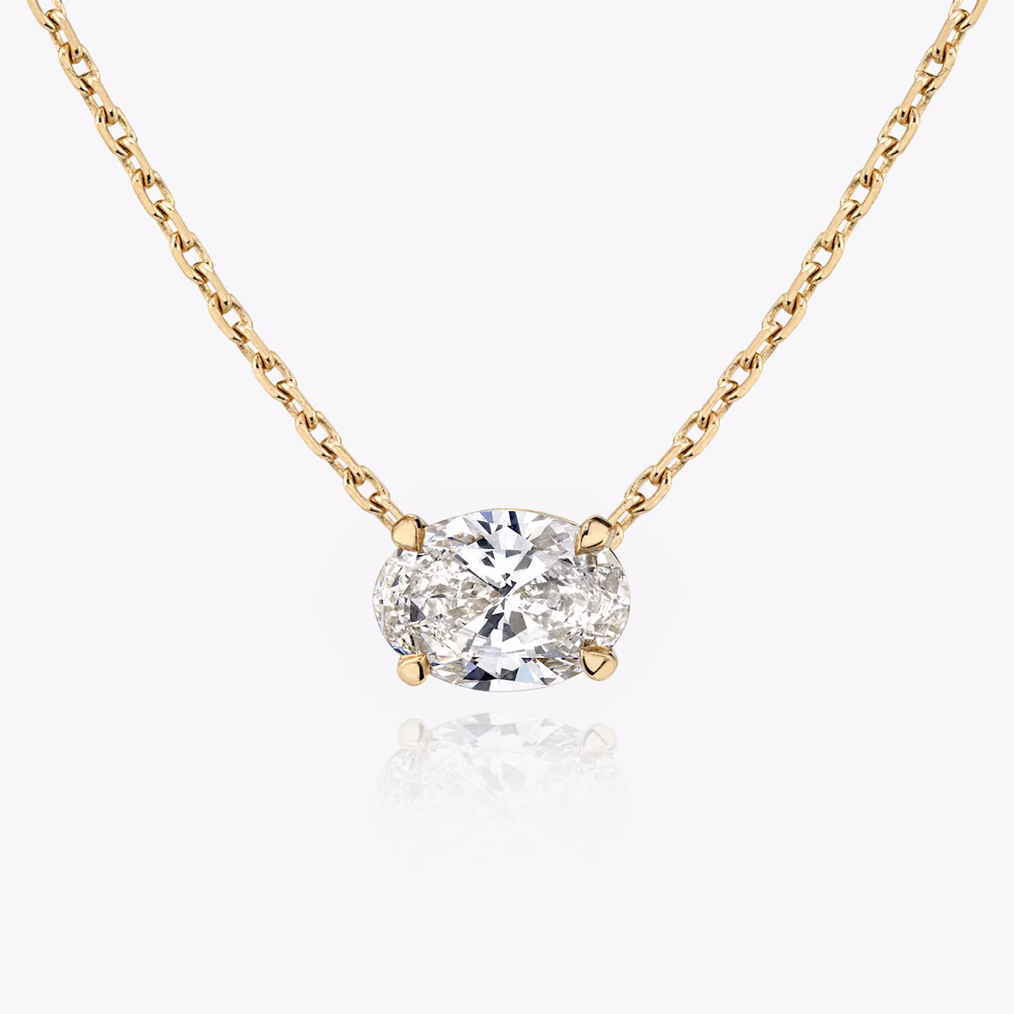 VRAI Solitaire Necklace Oval | Rose Gold