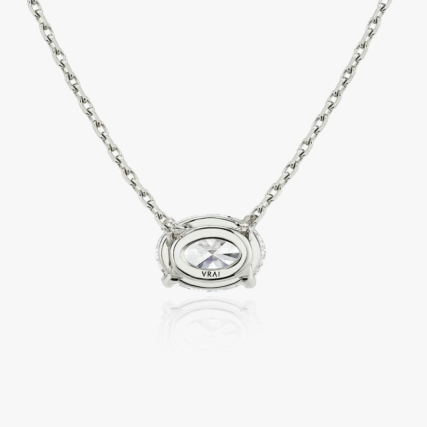 VRAI Solitaire Necklace | Oval | 14k | White Gold | caratWeight: 0.75ct