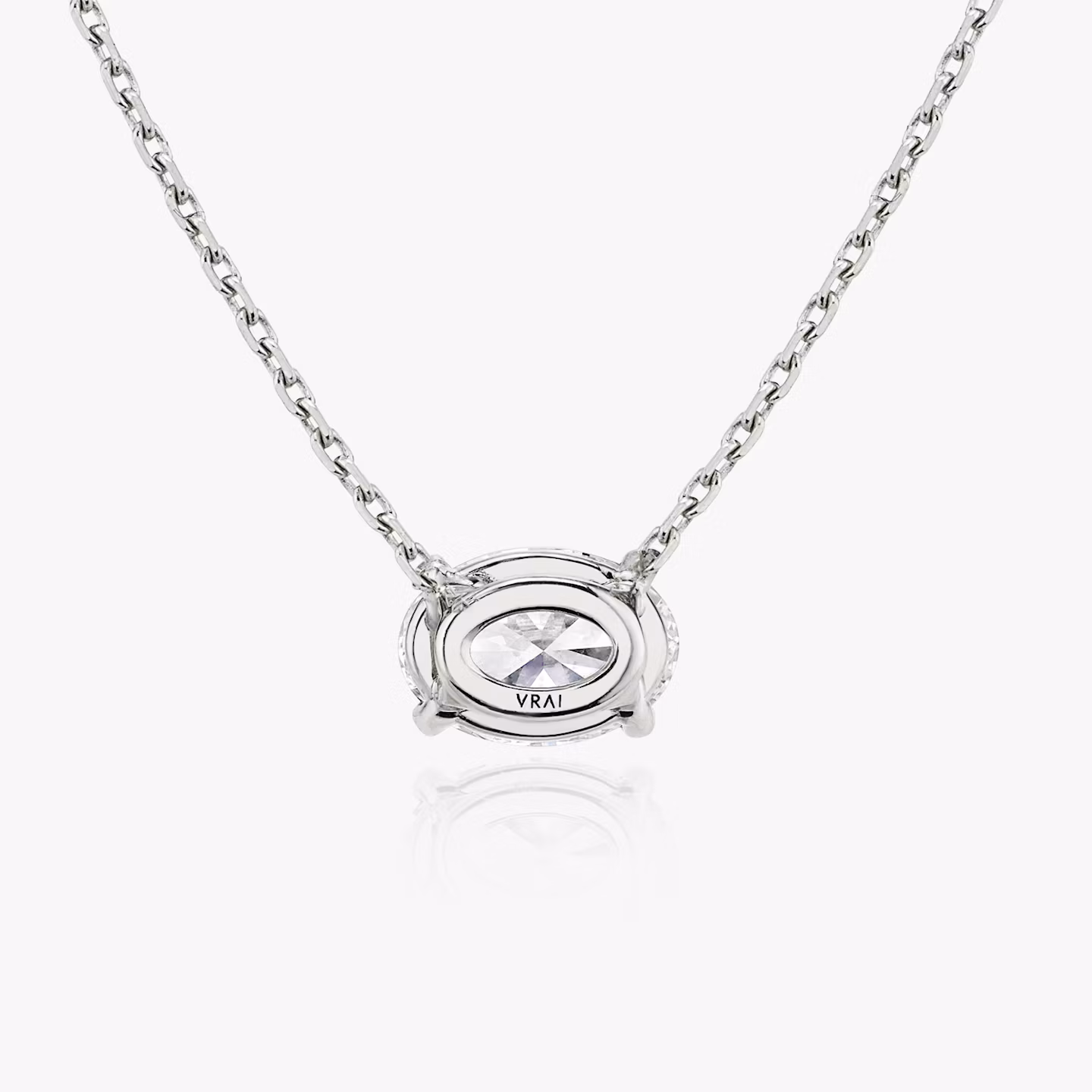 Collar Solitario VRAI | Oval | 14k | Oro blanco | caratWeight: other
