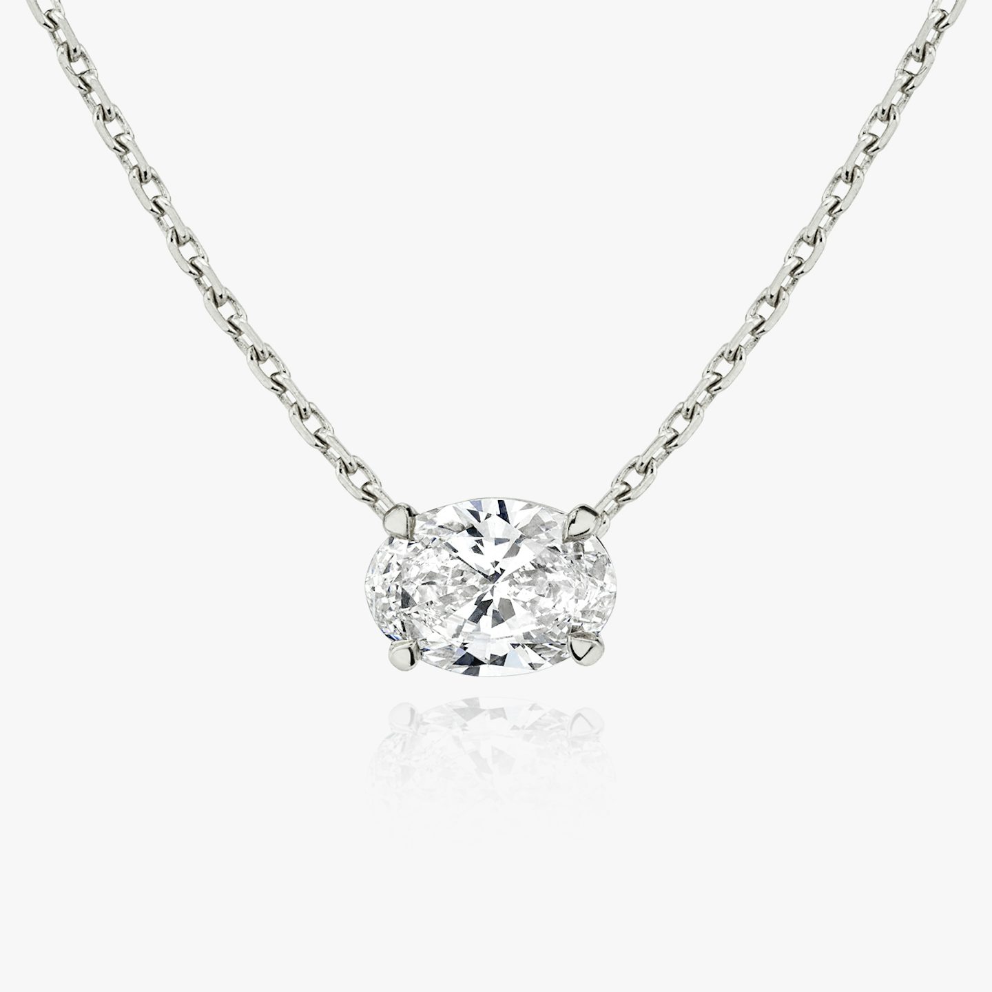 undefined | Ovale | 14k | Or blanc | caratWeight: 1.0ct