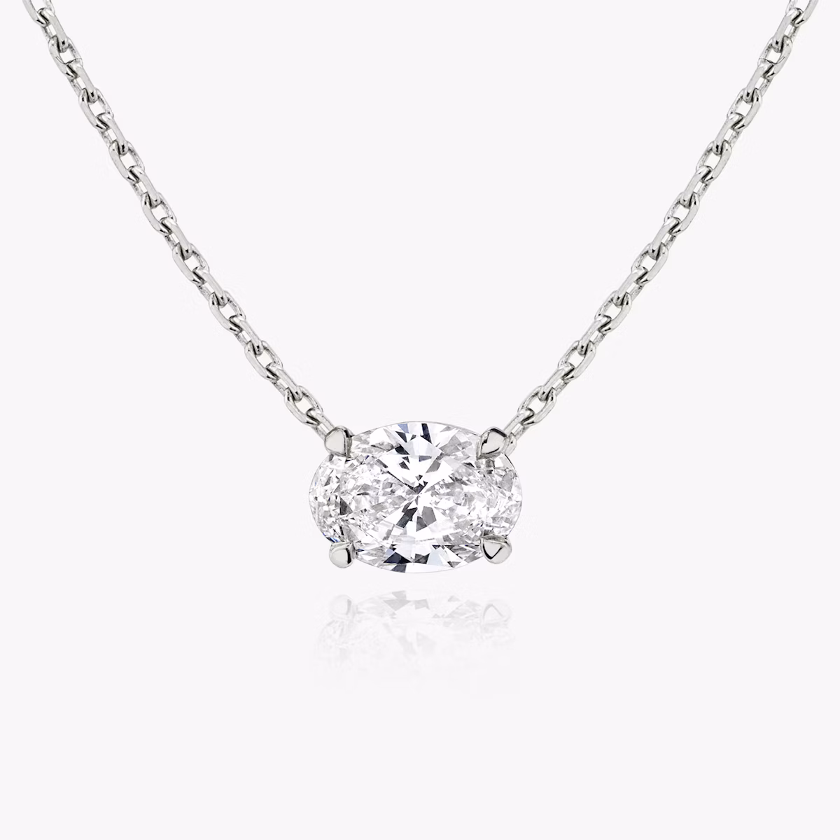 VRAI Solitaire Necklace | Oval | 14k | White Gold | diamondColor: colorless | caratWeight: 1.5ct