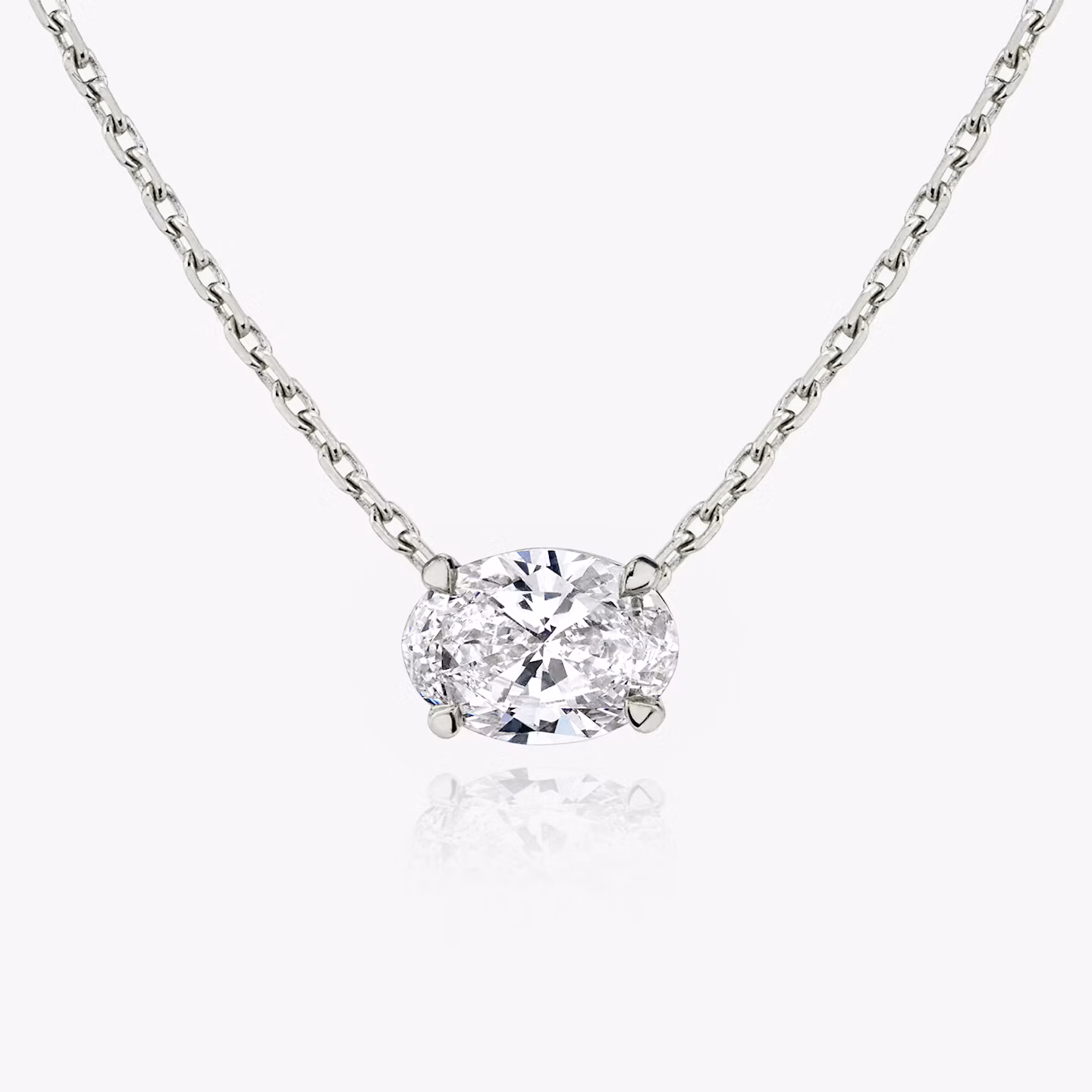 VRAI Solitaire Necklace Oval | White Gold