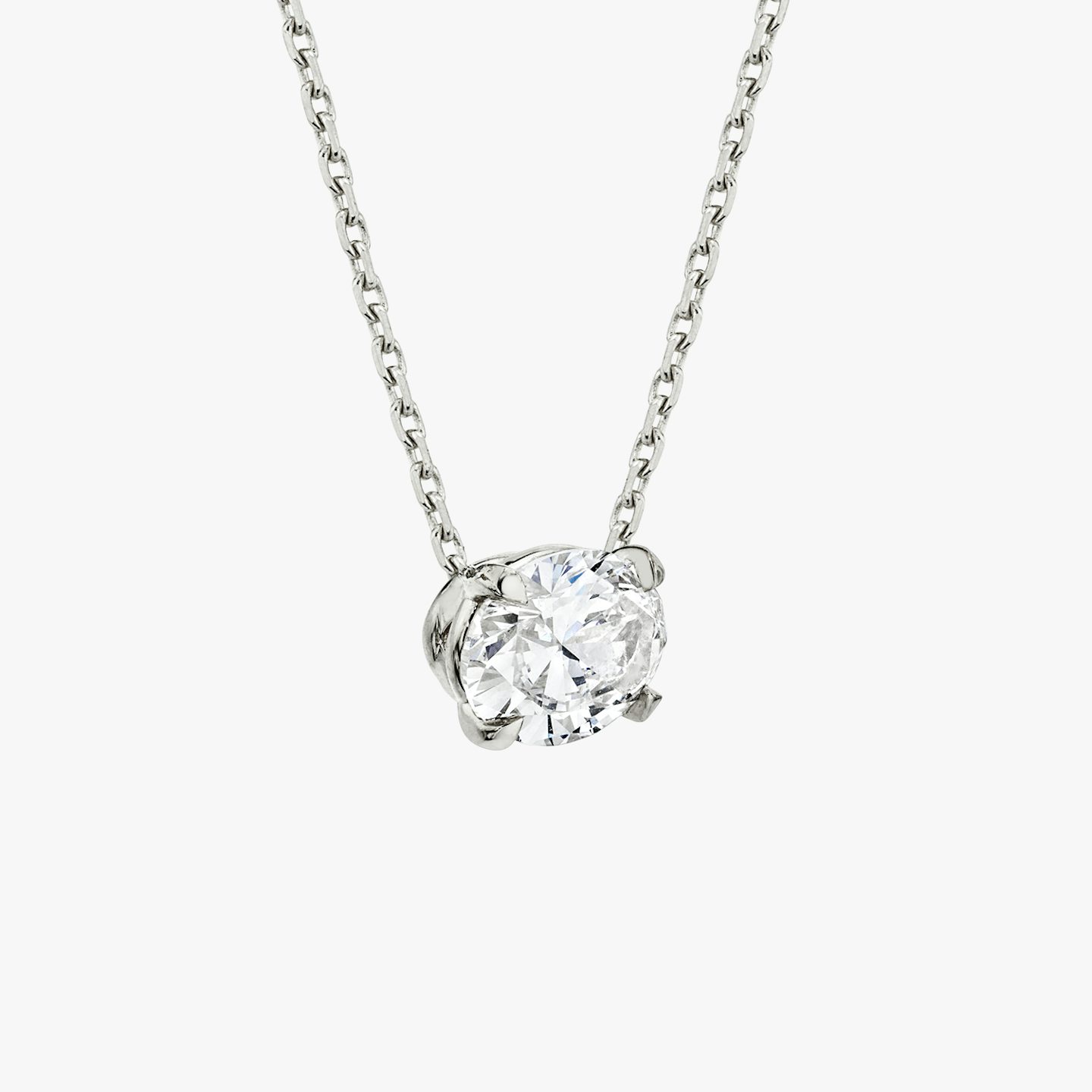VRAI Solitaire Necklace | Oval | 14k | White Gold | caratWeight: 1.0ct