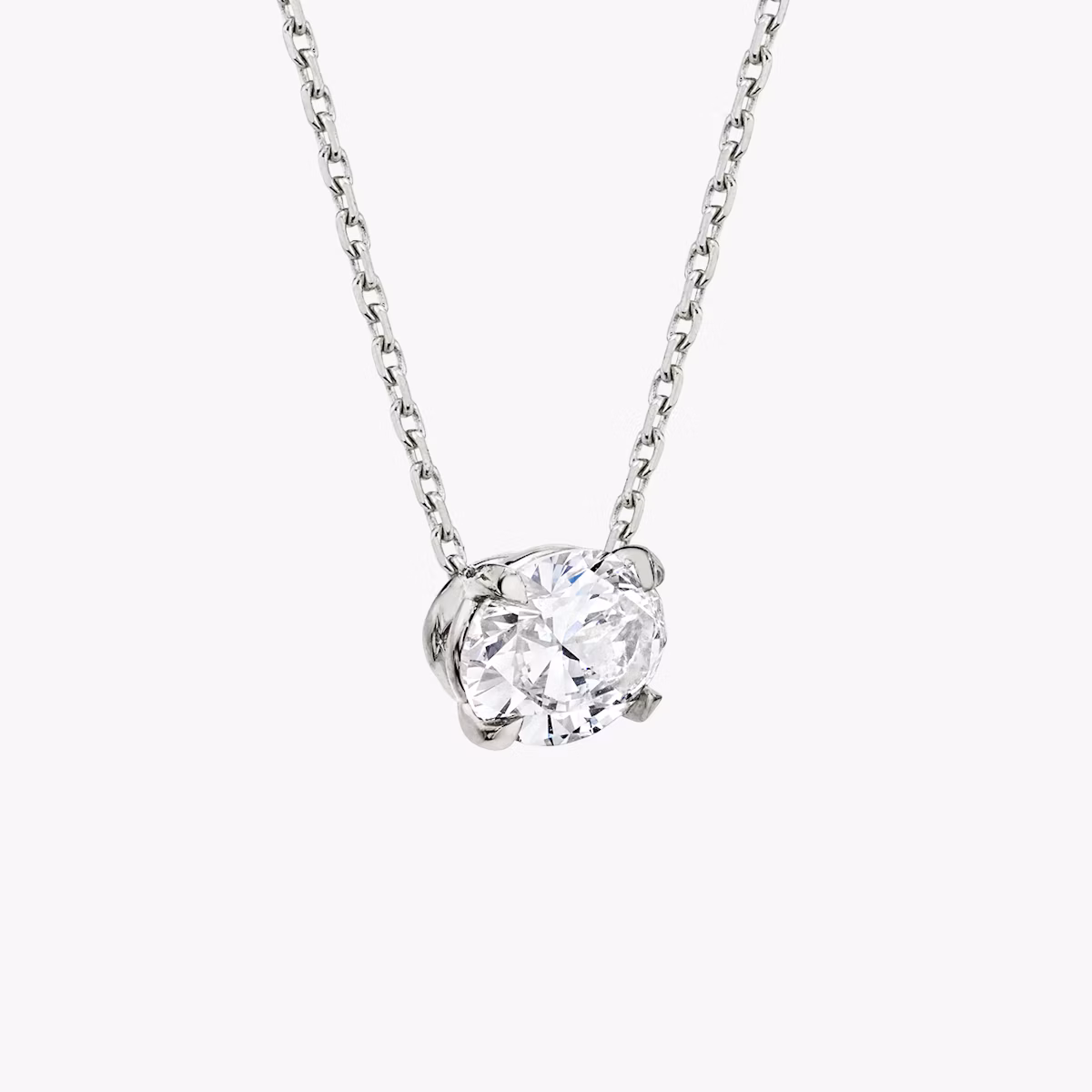 VRAI Solitaire Necklace | Oval | 14k | White Gold | diamondColor: colorless | caratWeight: 1.5ct