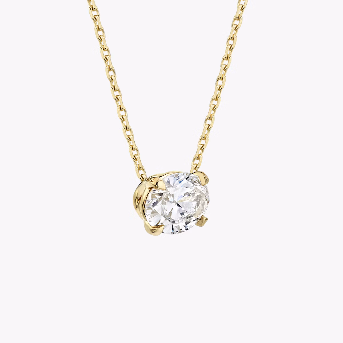 VRAI Solitär Halskette | Oval | 14k | Gelbgold | diamondColor: near-colorless | caratWeight: 0.50ct