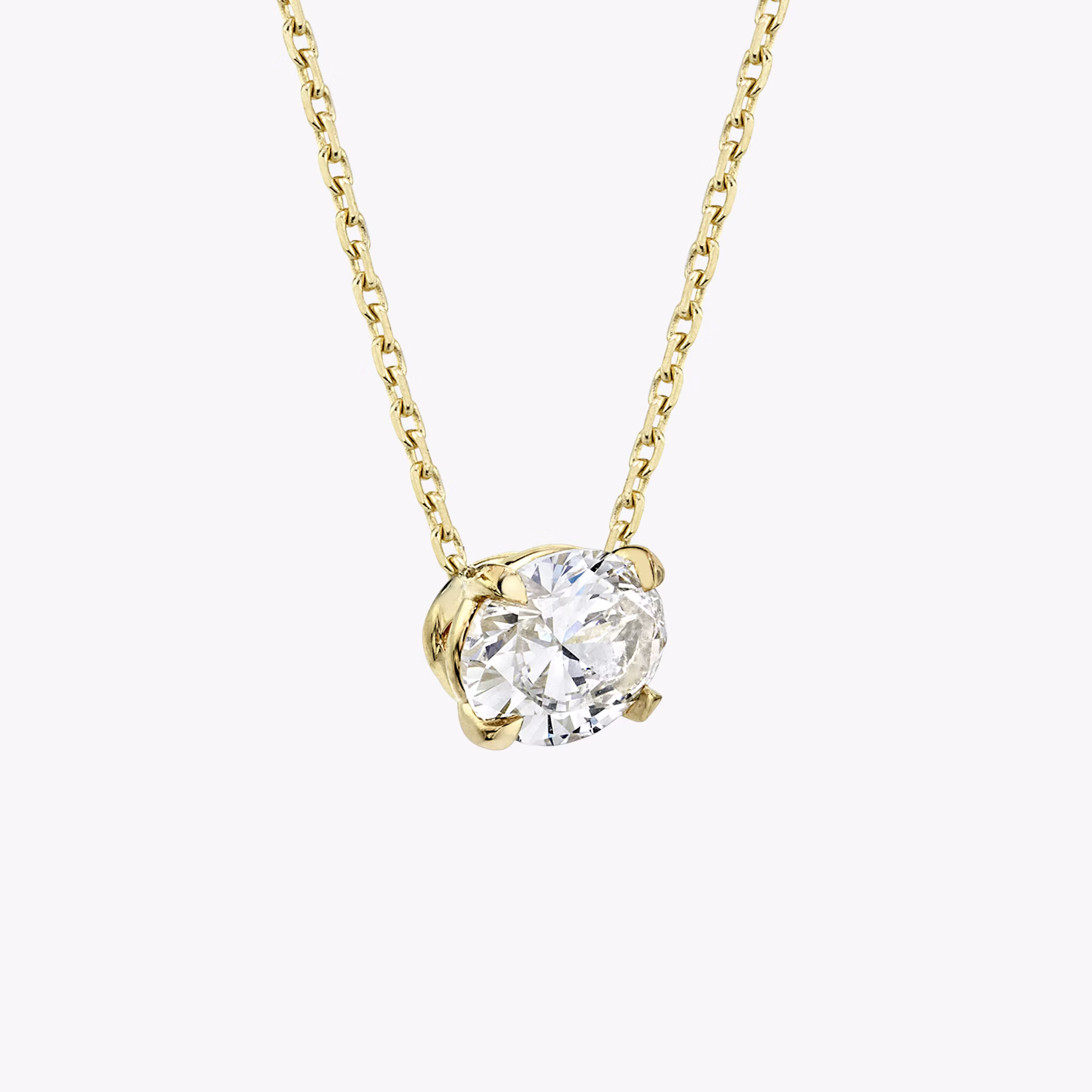 VRAI Solitaire Necklace | Oval | 14k | Yellow Gold | diamondColor: near-colorless | caratWeight: 0.25ct
