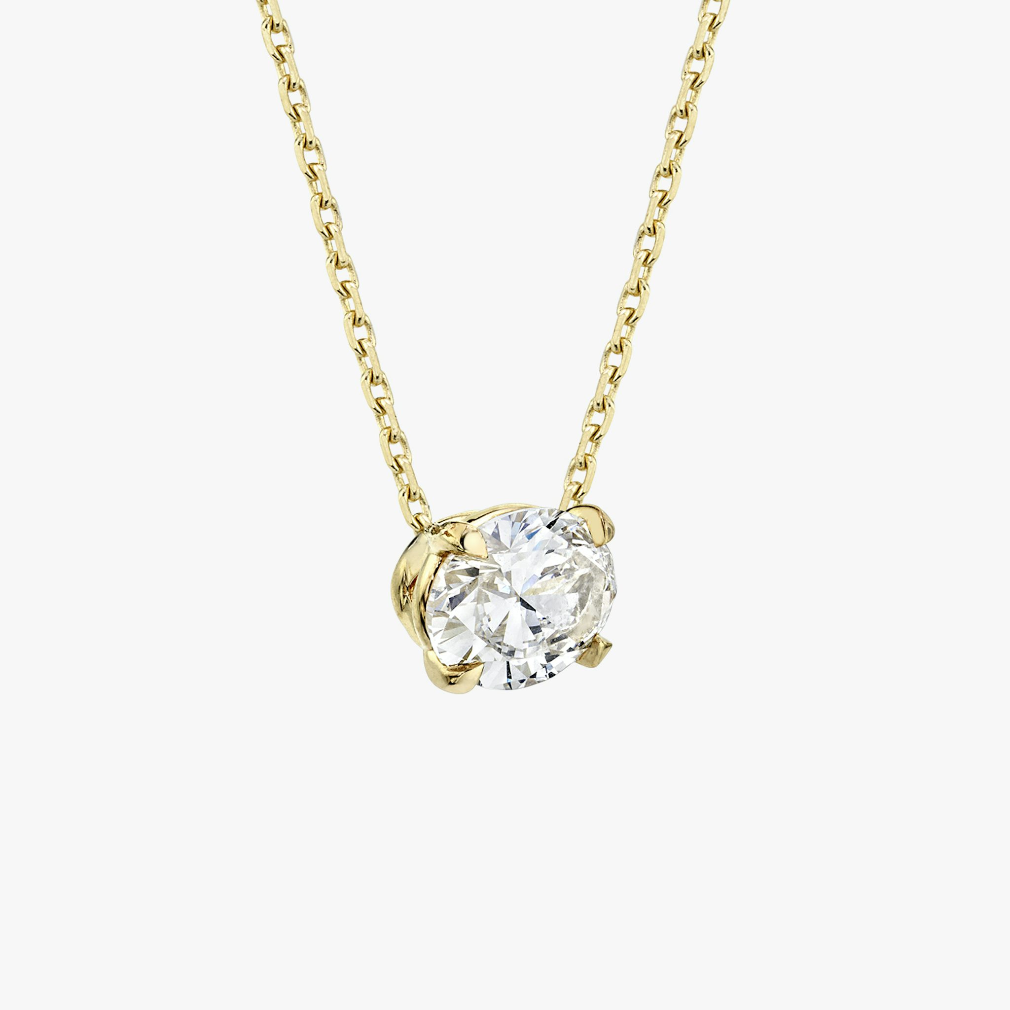 VRAI Solitaire Necklace | Oval | 14k | Yellow Gold | diamondColor: near-colorless | caratWeight: 0.25ct