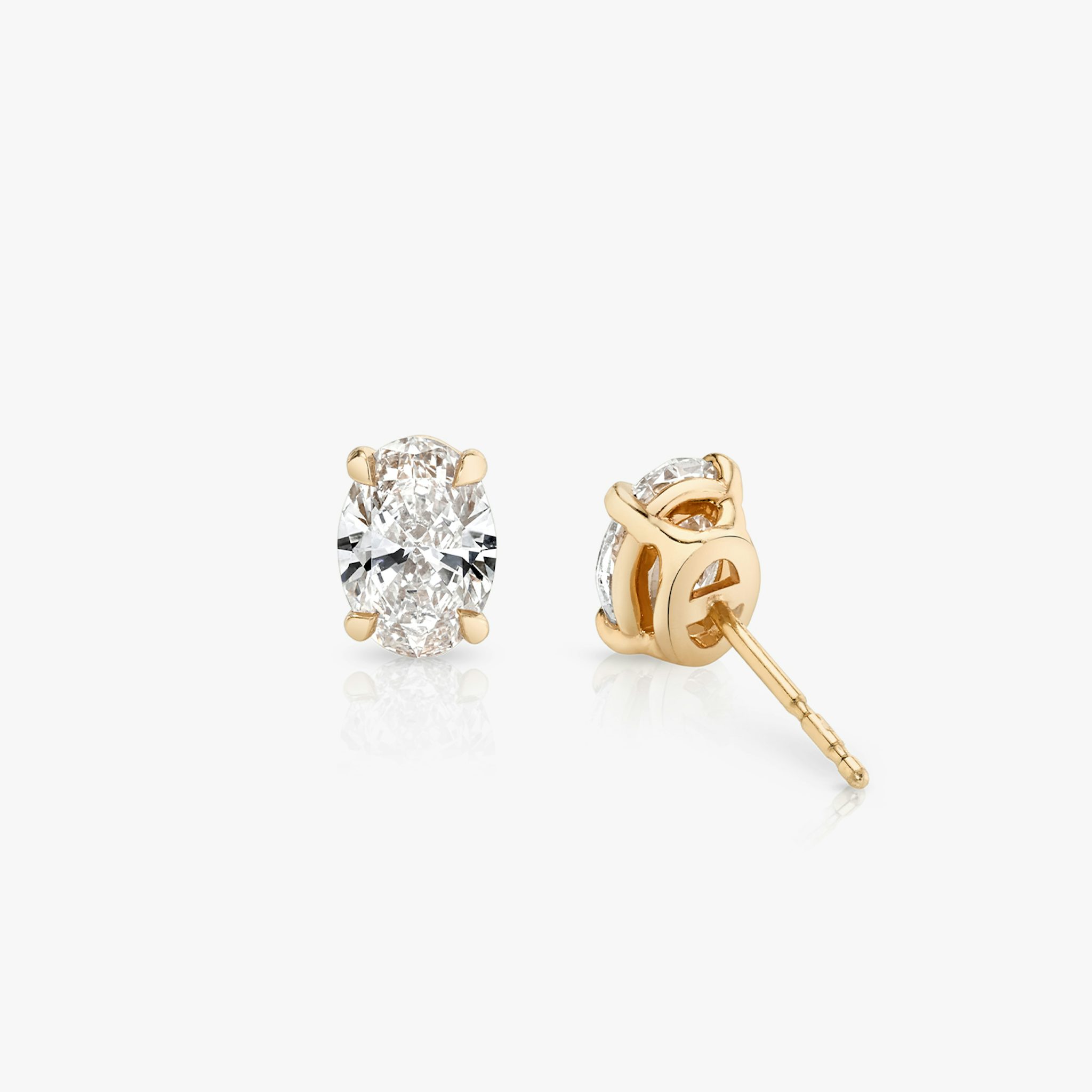 VRAI Solitaire Stud | Oval | 14k | Rose Gold | diamondColor: near-colorless | caratWeight: 2ct