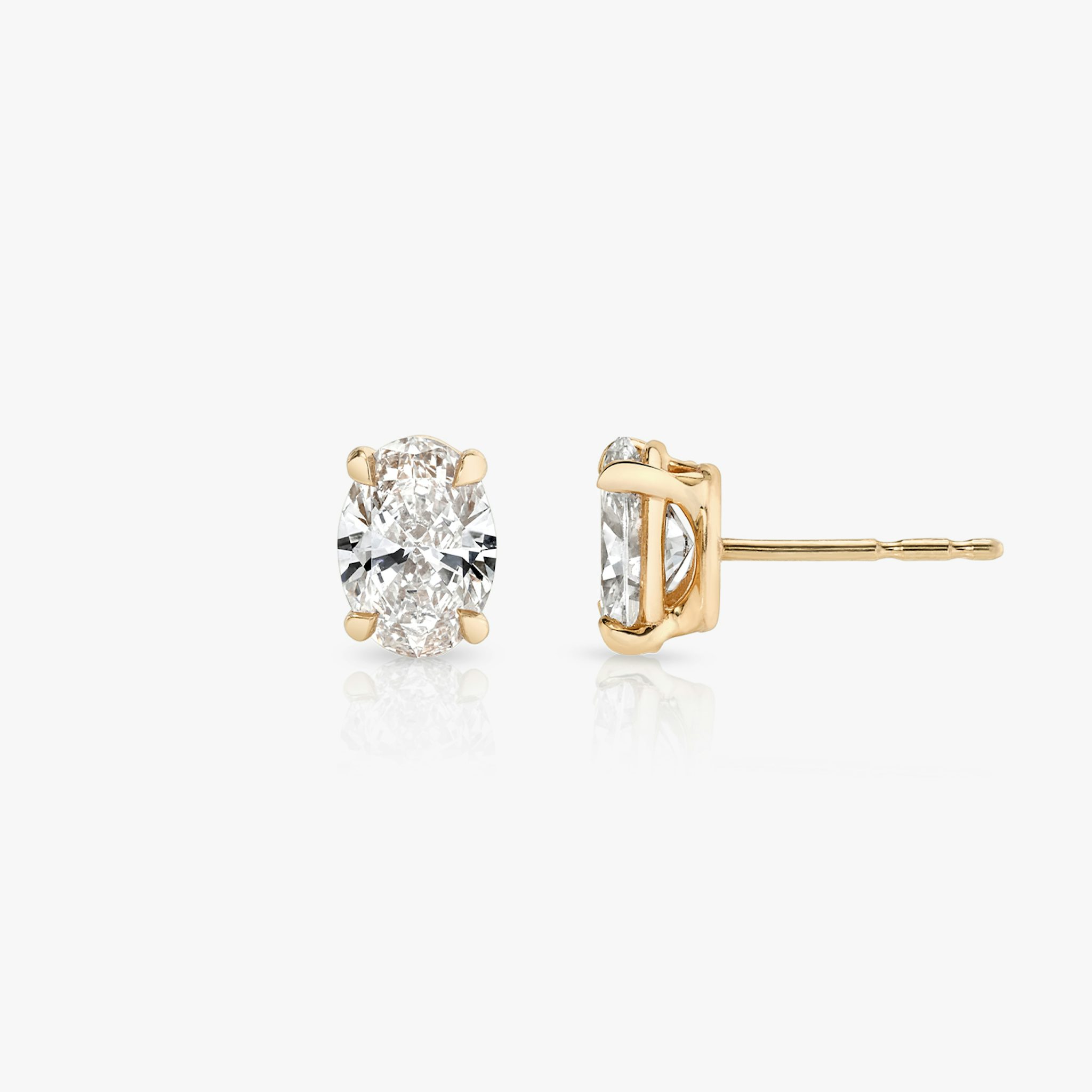 VRAI Solitaire Stud | Oval | 14k | Rose Gold | diamondColor: near-colorless | caratWeight: 2ct