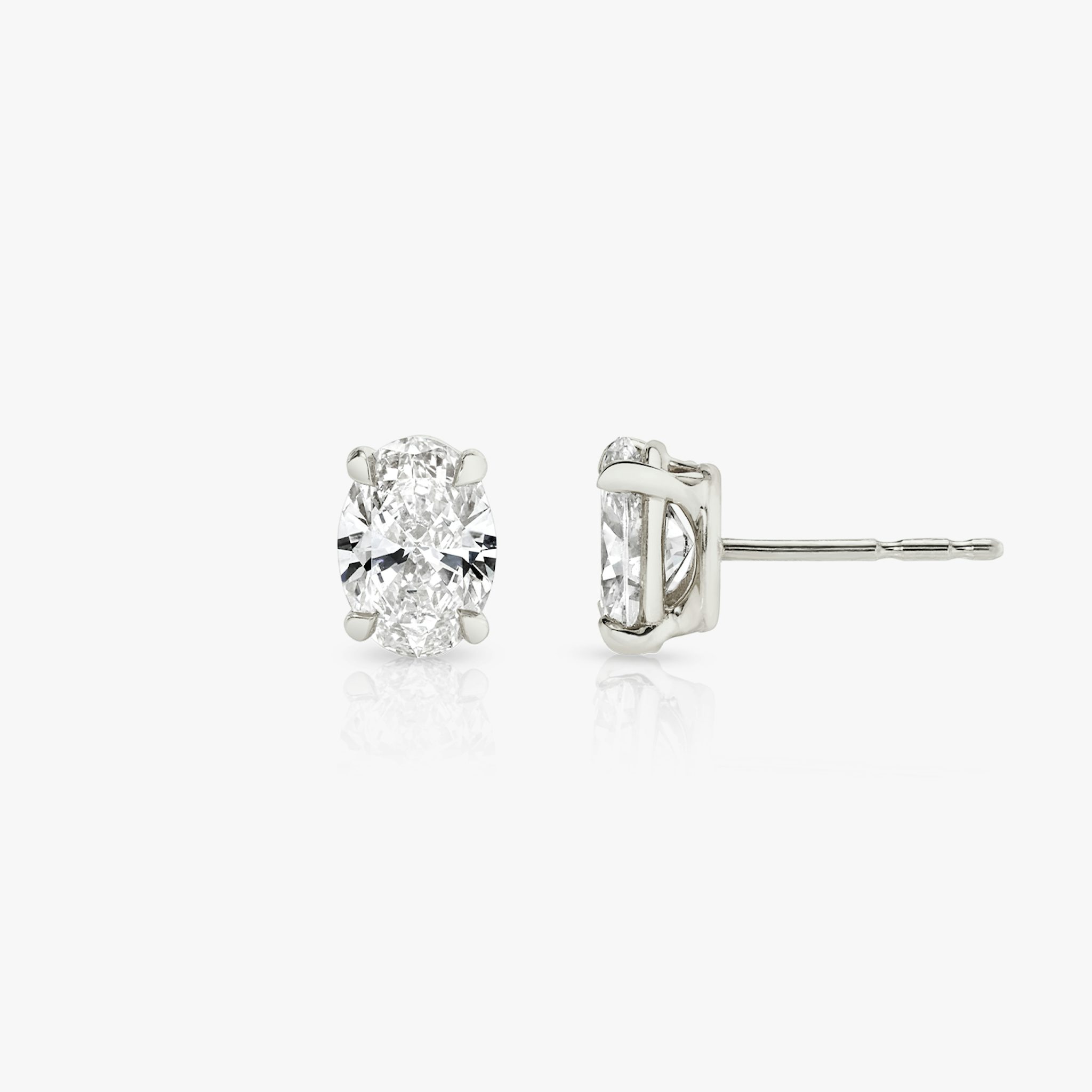 VRAI Solitaire Stud | Oval | 14k | White Gold | caratWeight: other