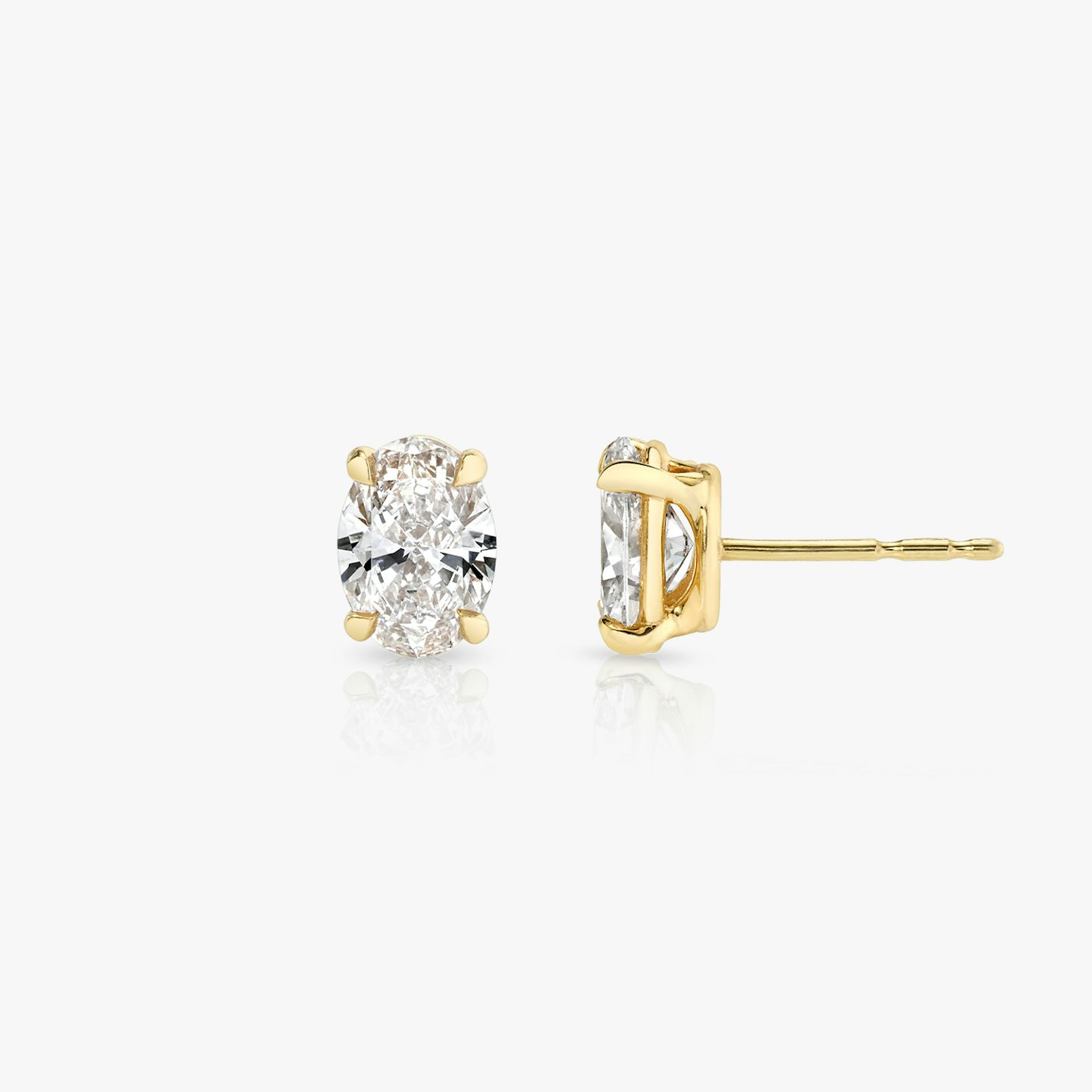 VRAI Solitär Ohrstecker | Oval | 14k | Gelbgold | diamondColor: near-colorless | caratWeight: 0.25ct