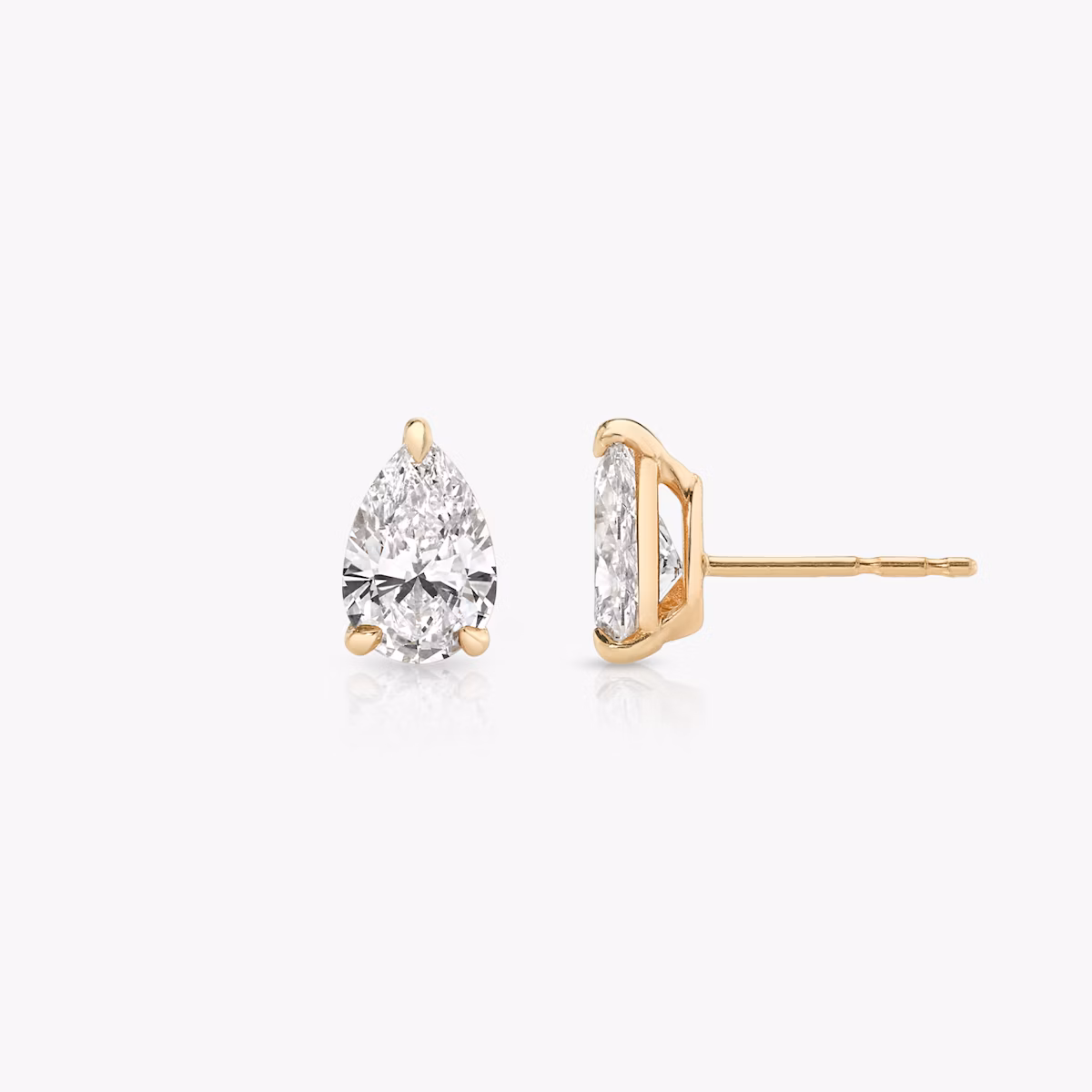 VRAI Solitaire Stud | Pear | 14k | Rose Gold | diamondColor: near-colorless | caratWeight: 0.75ct