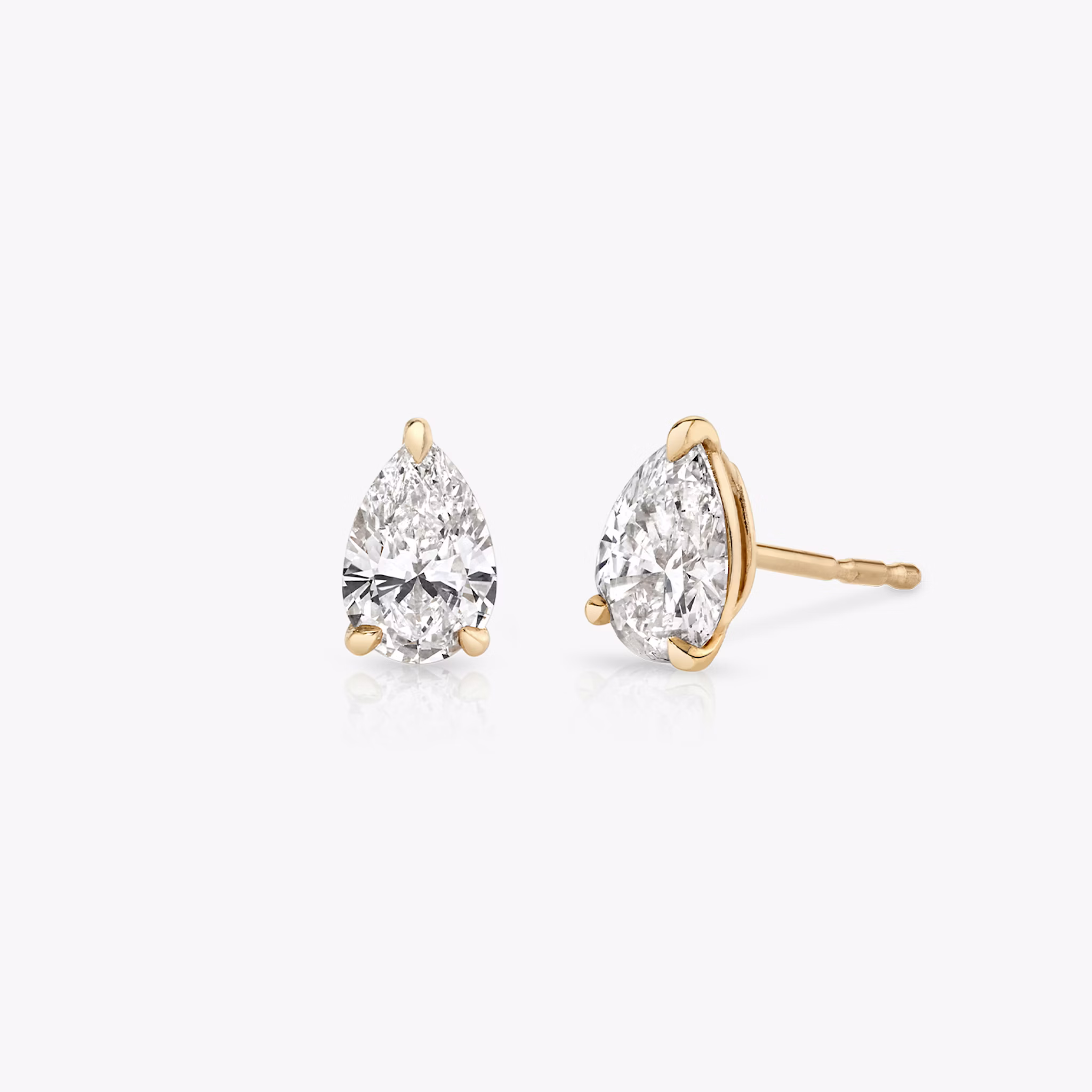 VRAI Solitaire Stud | Pear | 14k | Rose Gold | diamondColor: near-colorless | caratWeight: 0.50ct