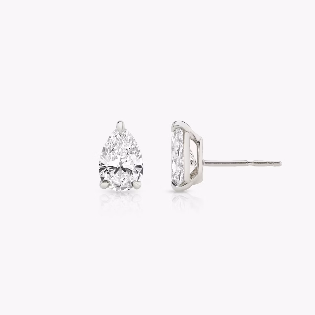 VRAI Solitaire Stud | Pear | 14k | White Gold | diamondColor: near-colorless | caratWeight: 1.0ct
