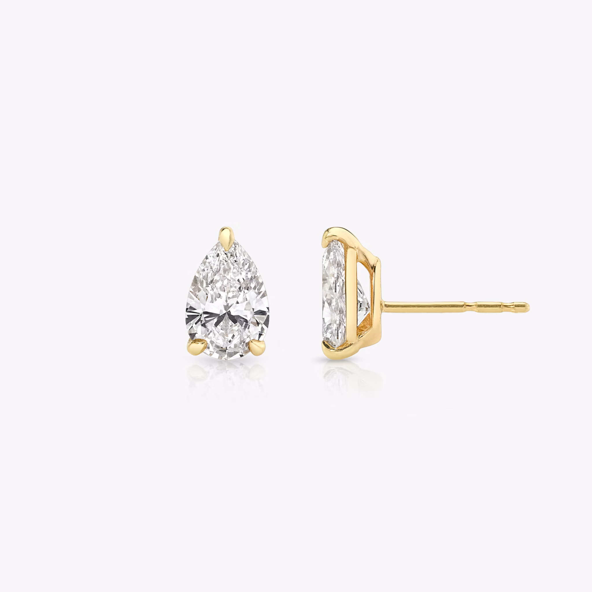 VRAI Solitaire Stud | Pear | 14k | Yellow Gold | diamondColor: near-colorless | caratWeight: 0.25ct