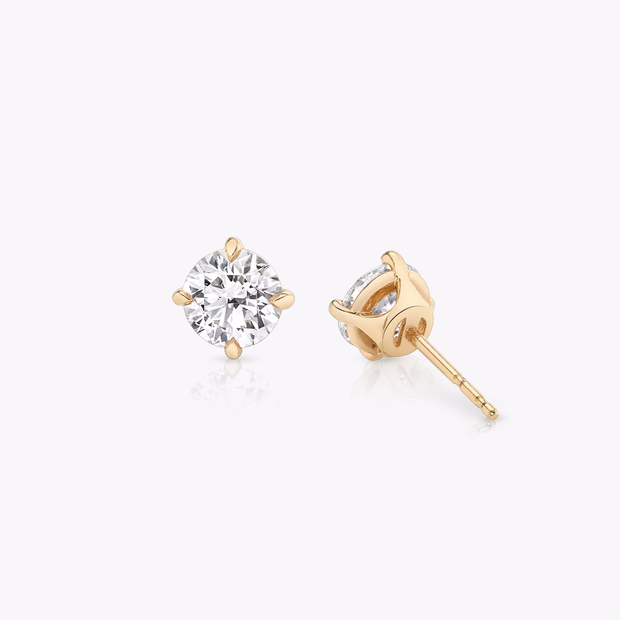 VRAI Solitaire Stud | Round Brilliant | 14k | Rose Gold | diamondColor: colorless | caratWeight: 1.0ct