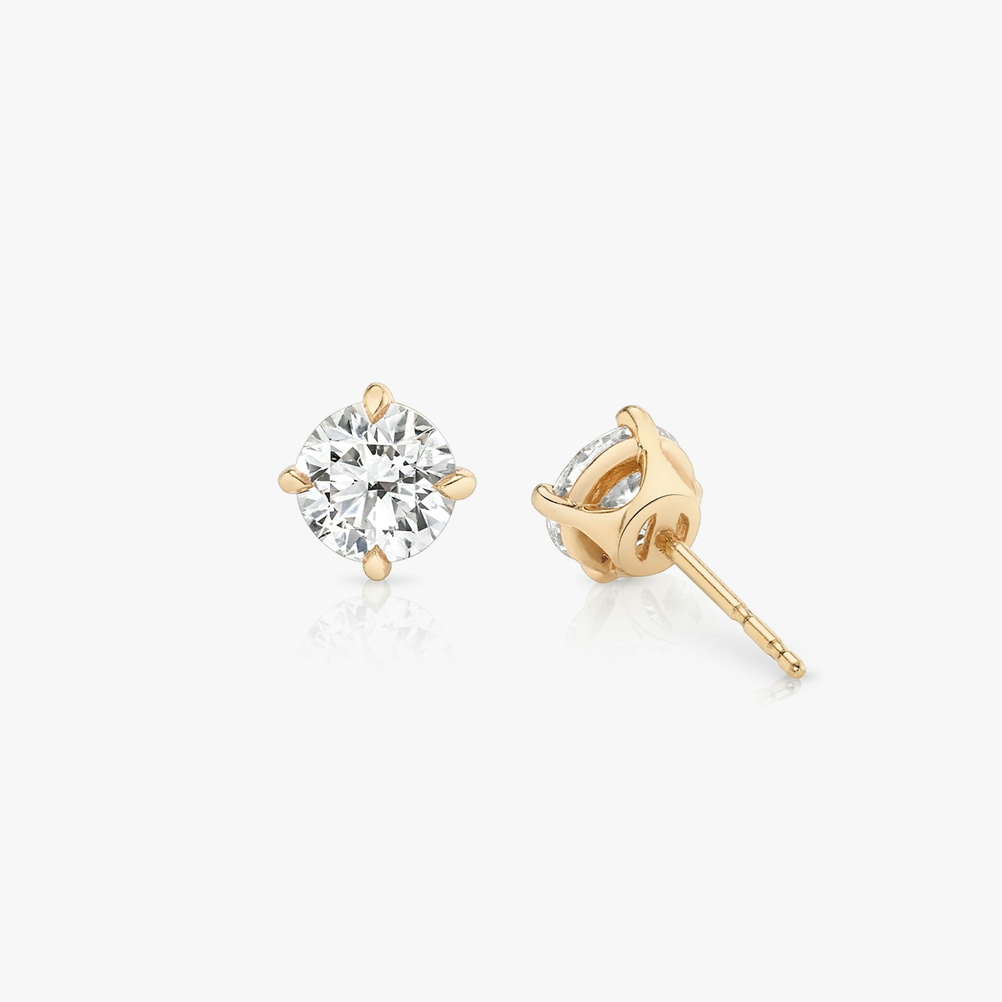 VRAI Solitaire Stud | Round Brilliant | 14k | Rose Gold | diamondColor: colorless | caratWeight: 1.0ct