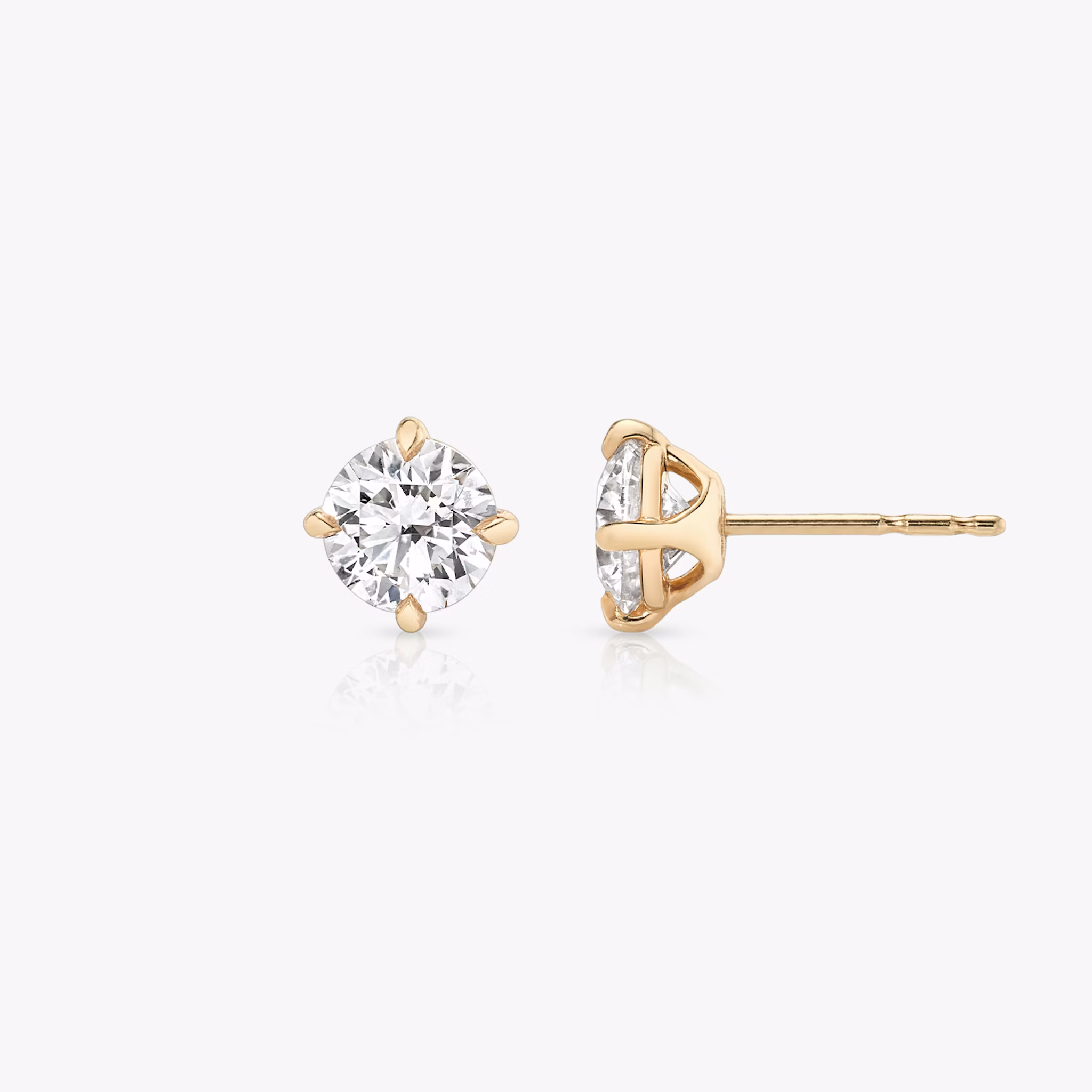 VRAI Solitaire Stud | Round Brilliant | 14k | Rose Gold | diamondColor: colorless | caratWeight: 1.0ct