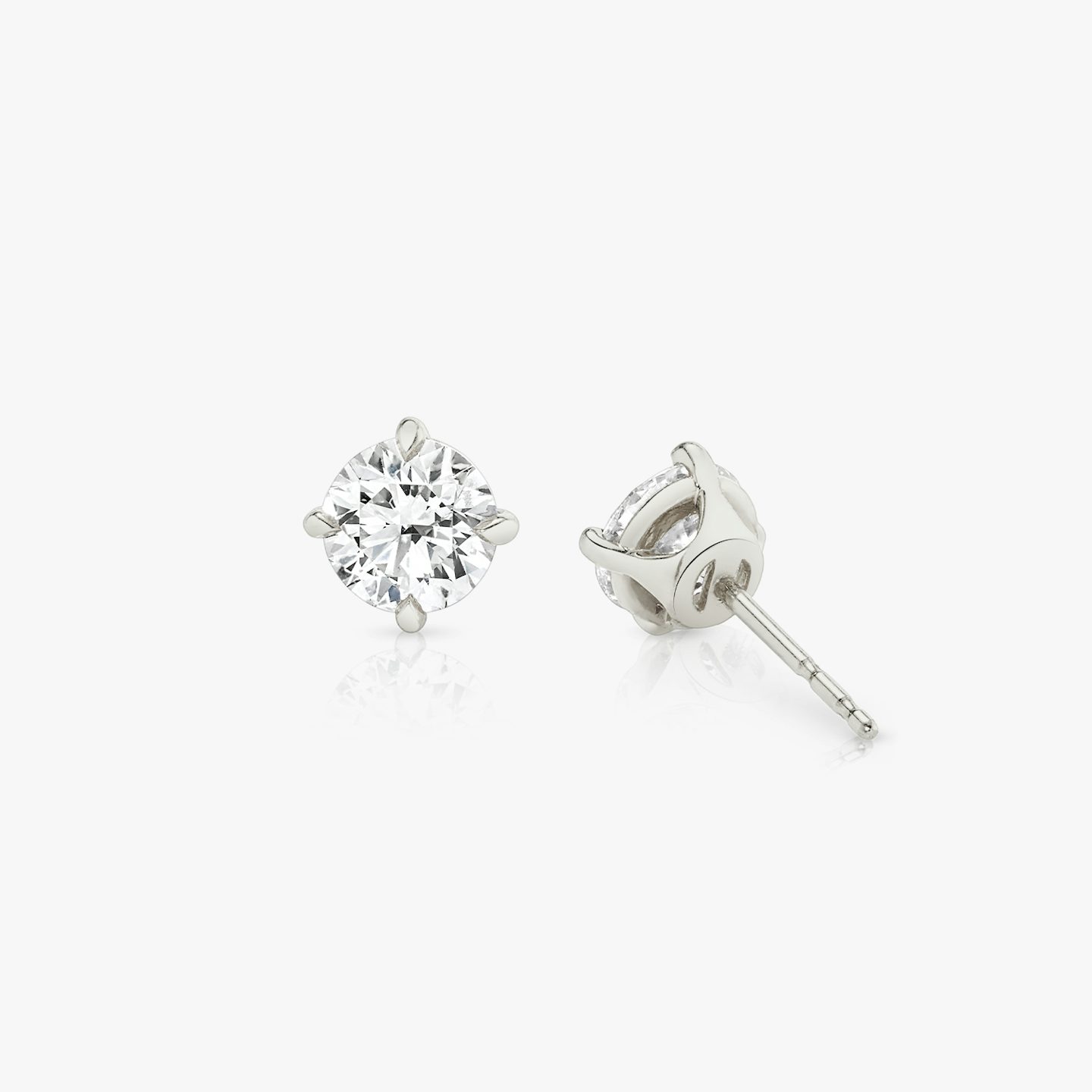 VRAI Solitaire Stud | Round Brilliant | 14k | White Gold | diamondColor: near-colorless | caratWeight: 1.0ct