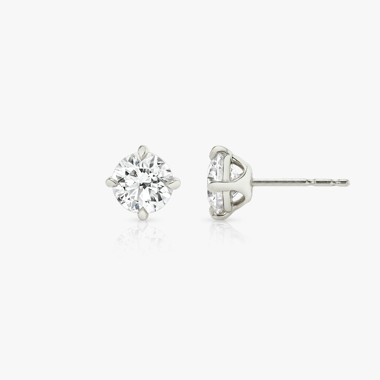 VRAI Solitaire Stud | Round Brilliant | 14k | White Gold | diamondColor: near-colorless | caratWeight: 1.0ct