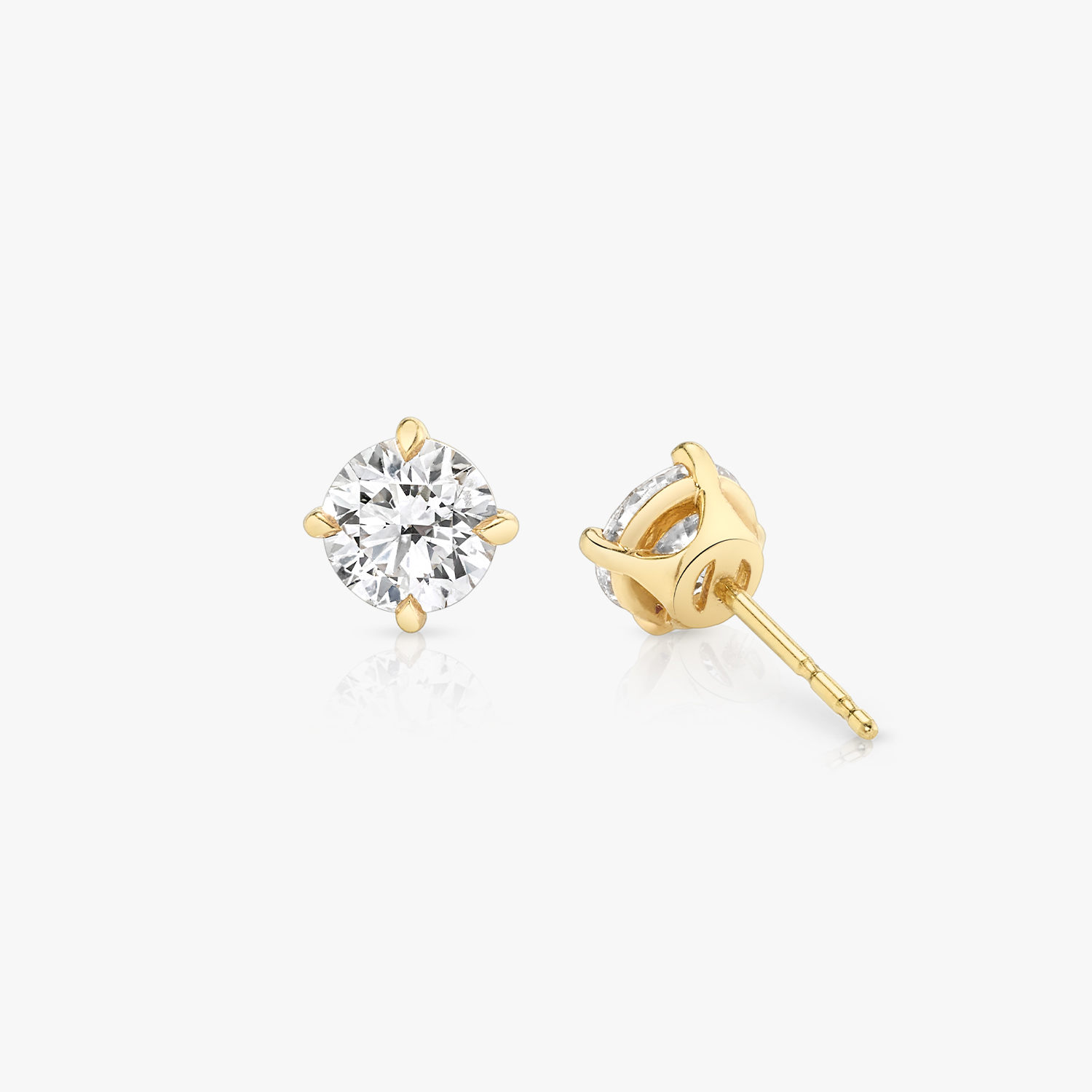 1 ct Brilliant Emerald Cut Solitaire Studs Designer Genuine Flawless high quality VVS1 Yellow Simulated Diamond 14K 18K Yellow Gold Earrings Screw back