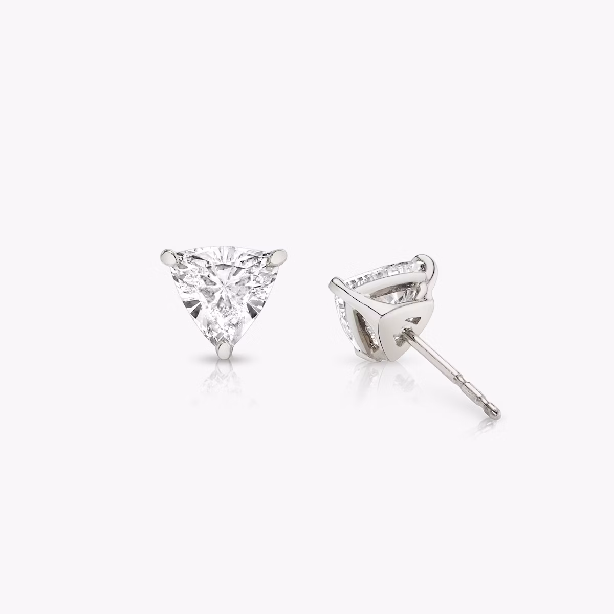 Pendiente Solitario VRAI | Trillón | 14k | Oro blanco | caratWeight: 0.75ct