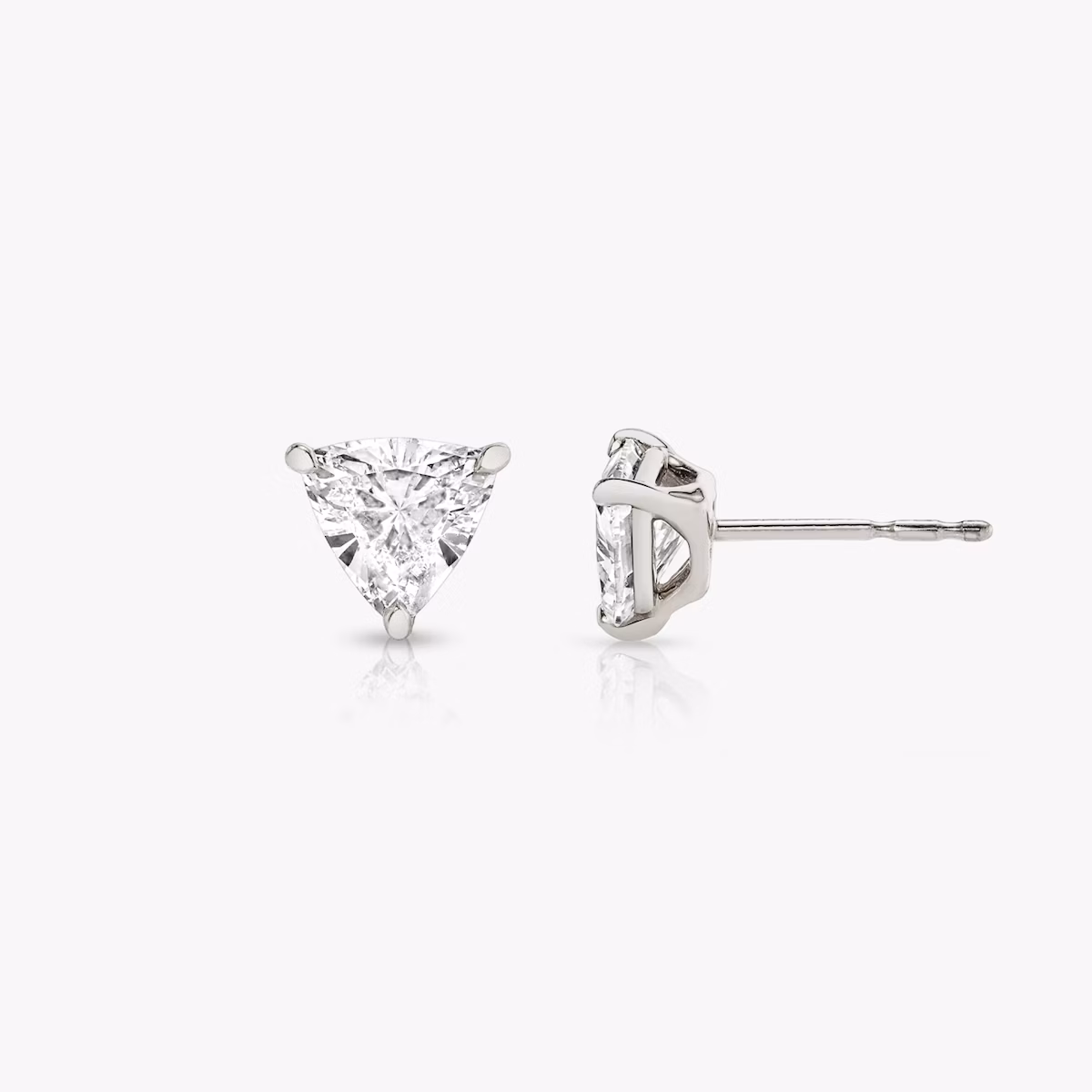 Pendiente Solitario VRAI | Trillón | 14k | Oro blanco | caratWeight: 0.75ct