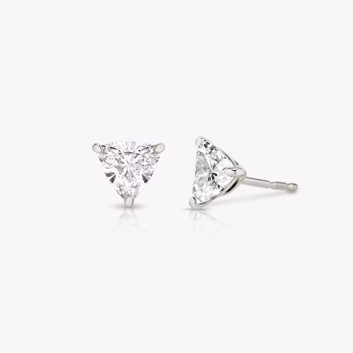Pendiente Solitario VRAI | Trillón | 14k | Oro blanco | caratWeight: 0.75ct