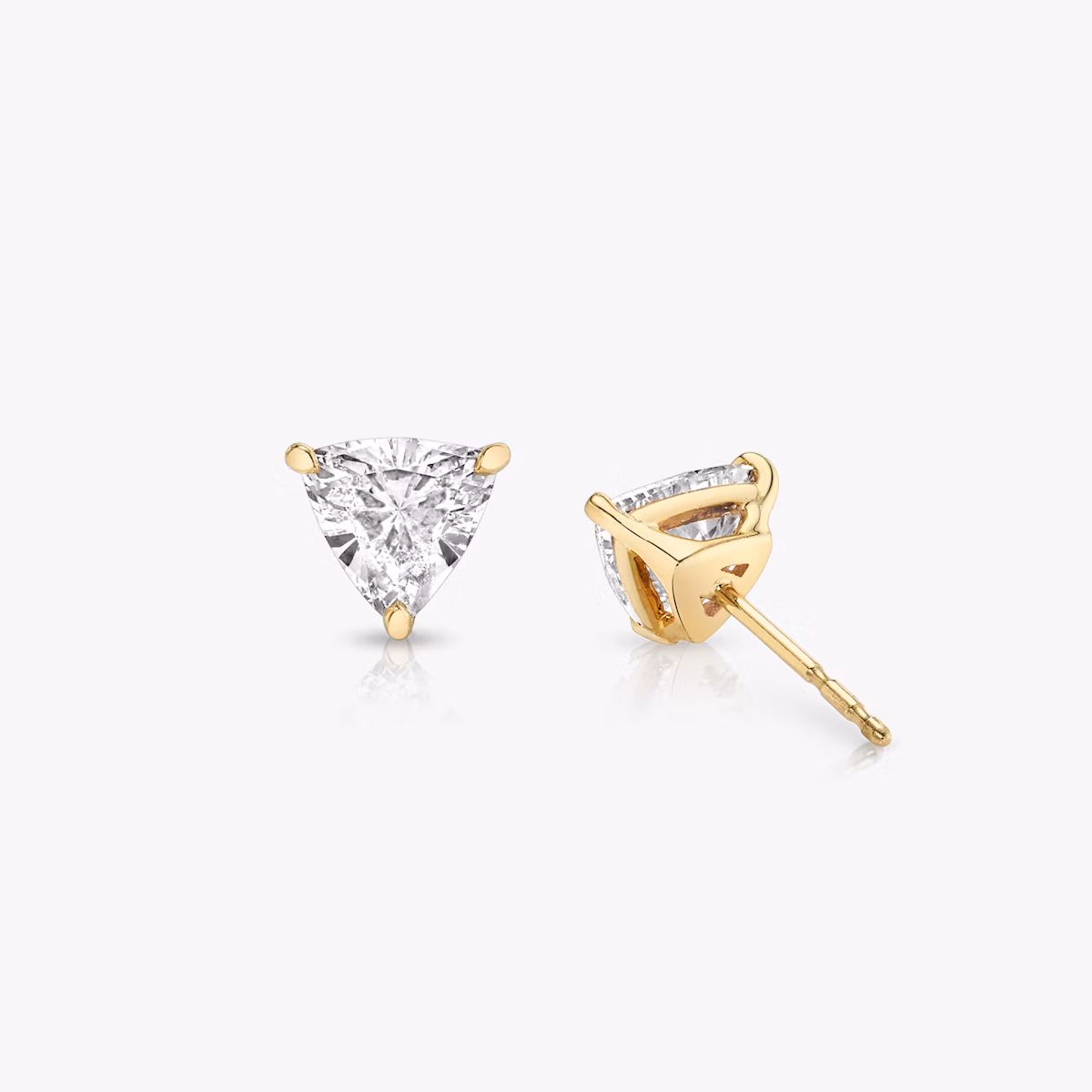 Pendiente Solitario VRAI | Trillón | 14k | Oro amarillo | caratWeight: 0.25ct