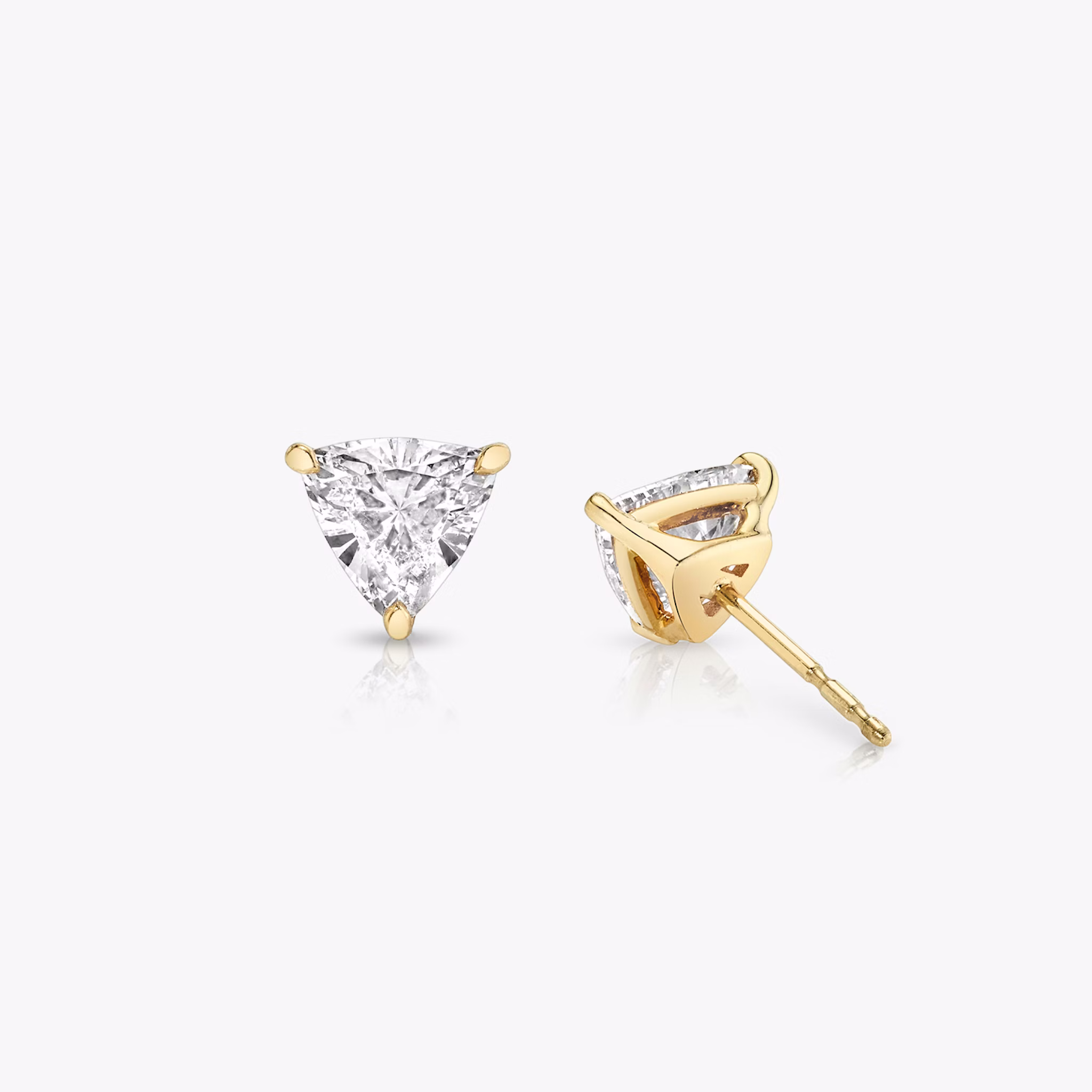 VRAI Solitaire Stud | Trillion | 14k | Yellow Gold | caratWeight: 0.50ct