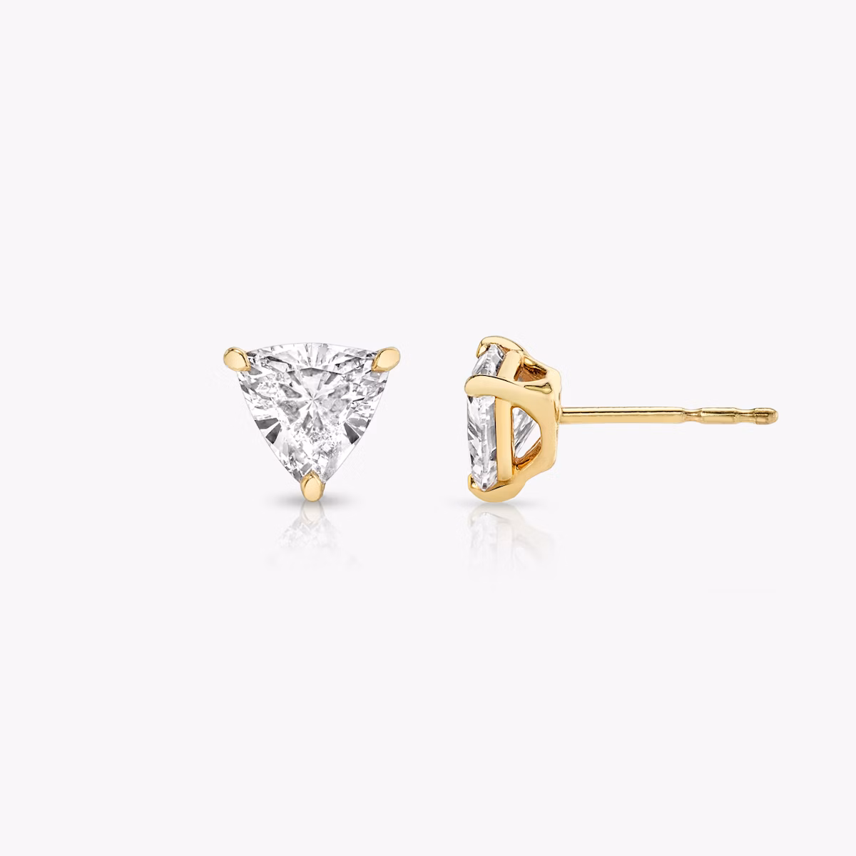 Pendiente Solitario VRAI | Trillón | 14k | Oro amarillo | caratWeight: 0.25ct