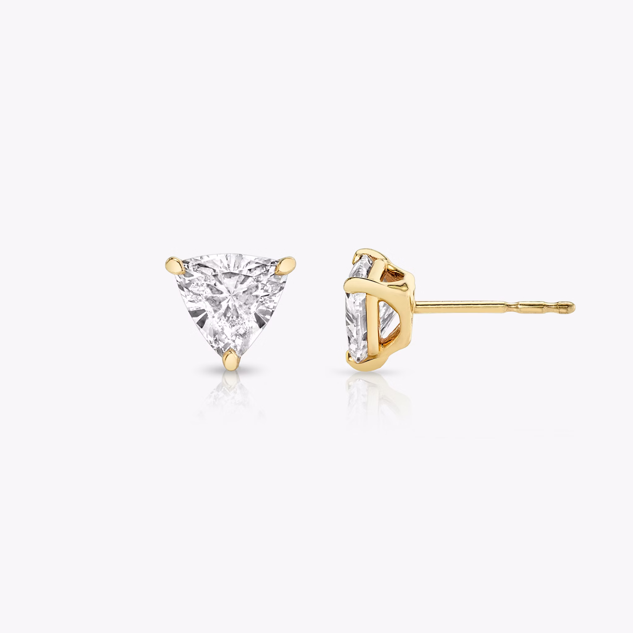 VRAI Solitaire Stud | Trillion | 14k | Yellow Gold | caratWeight: 0.50ct