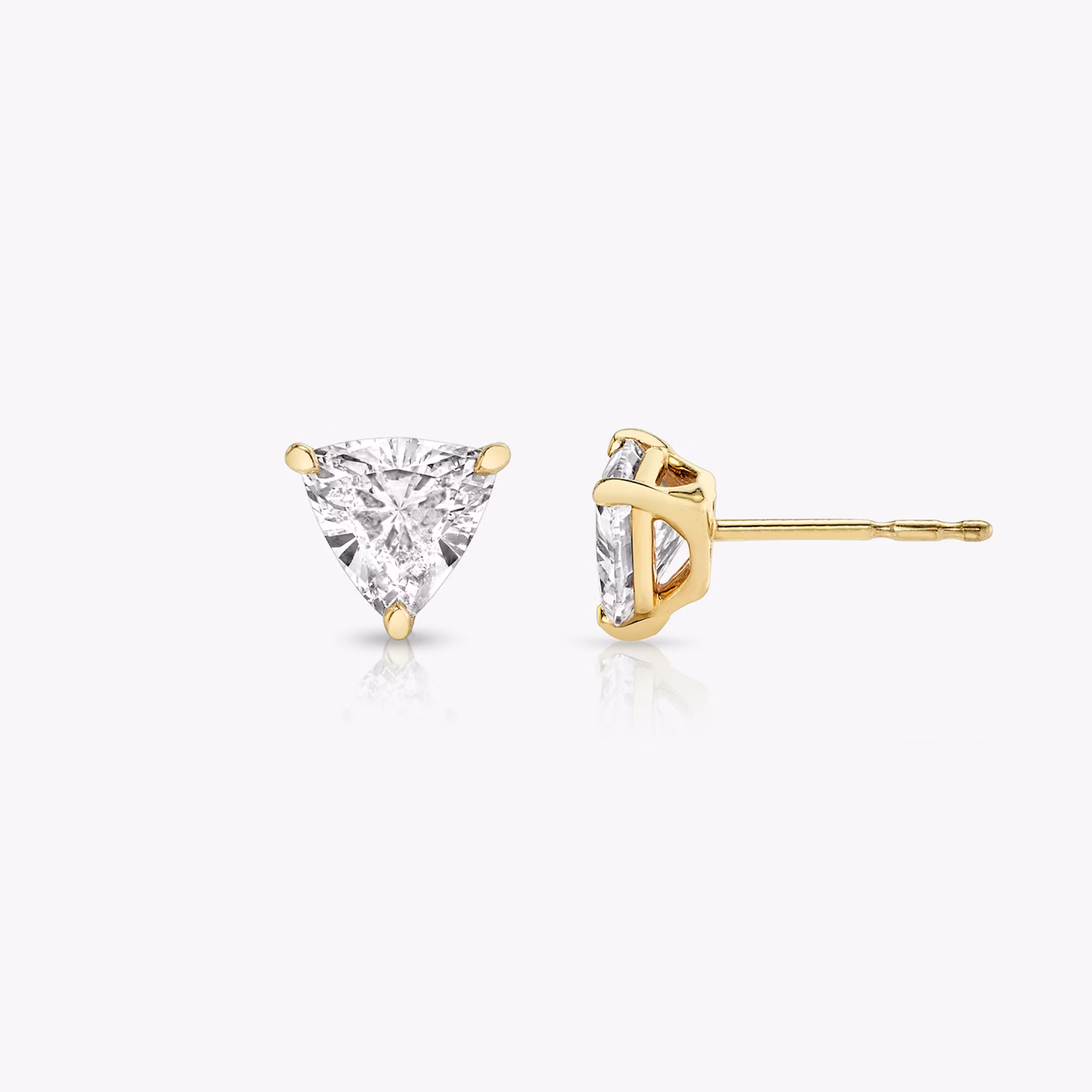 VRAI Solitaire Stud | Trillion | 14k | Yellow Gold | caratWeight: 0.50ct
