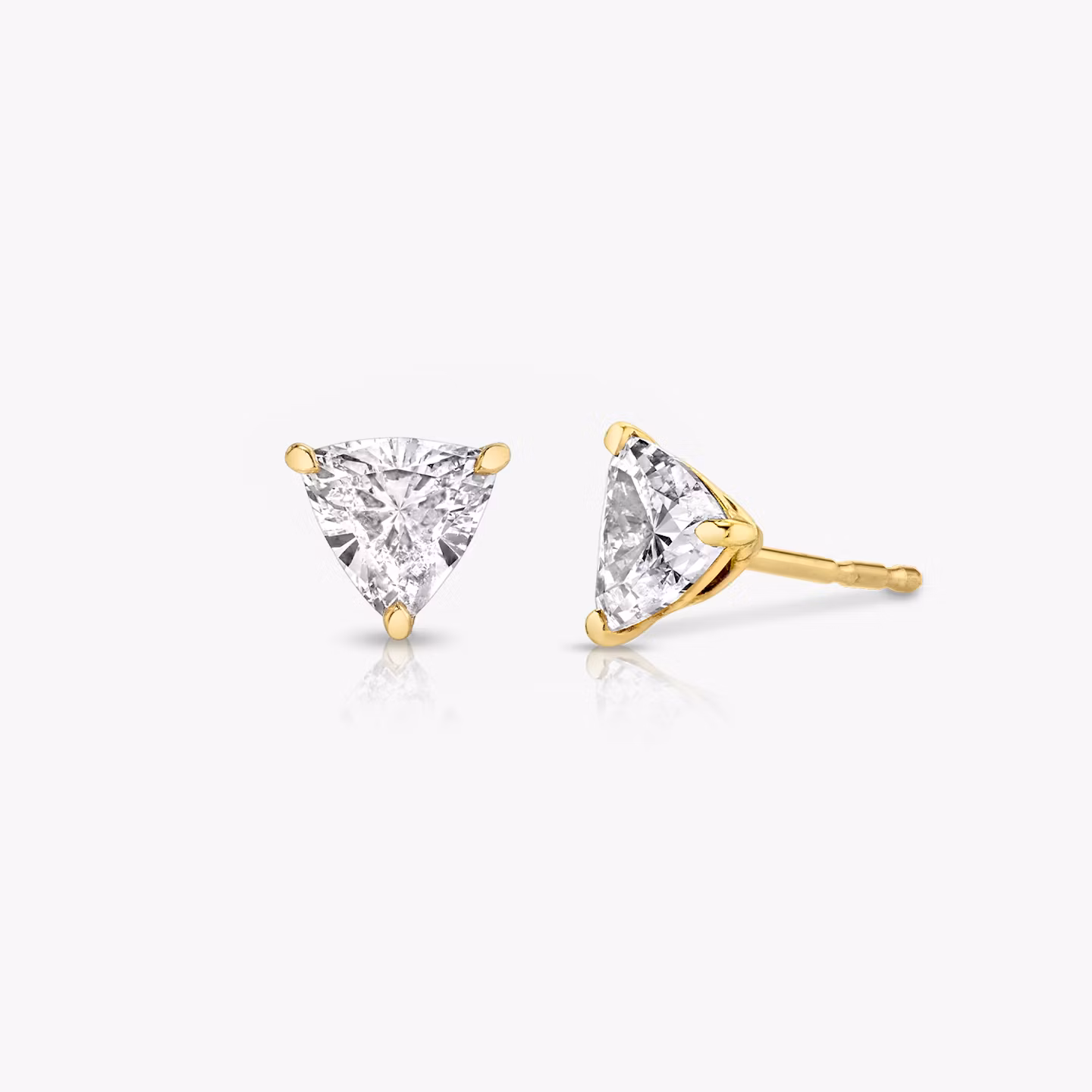 VRAI Solitaire Stud Trillion | Yellow Gold